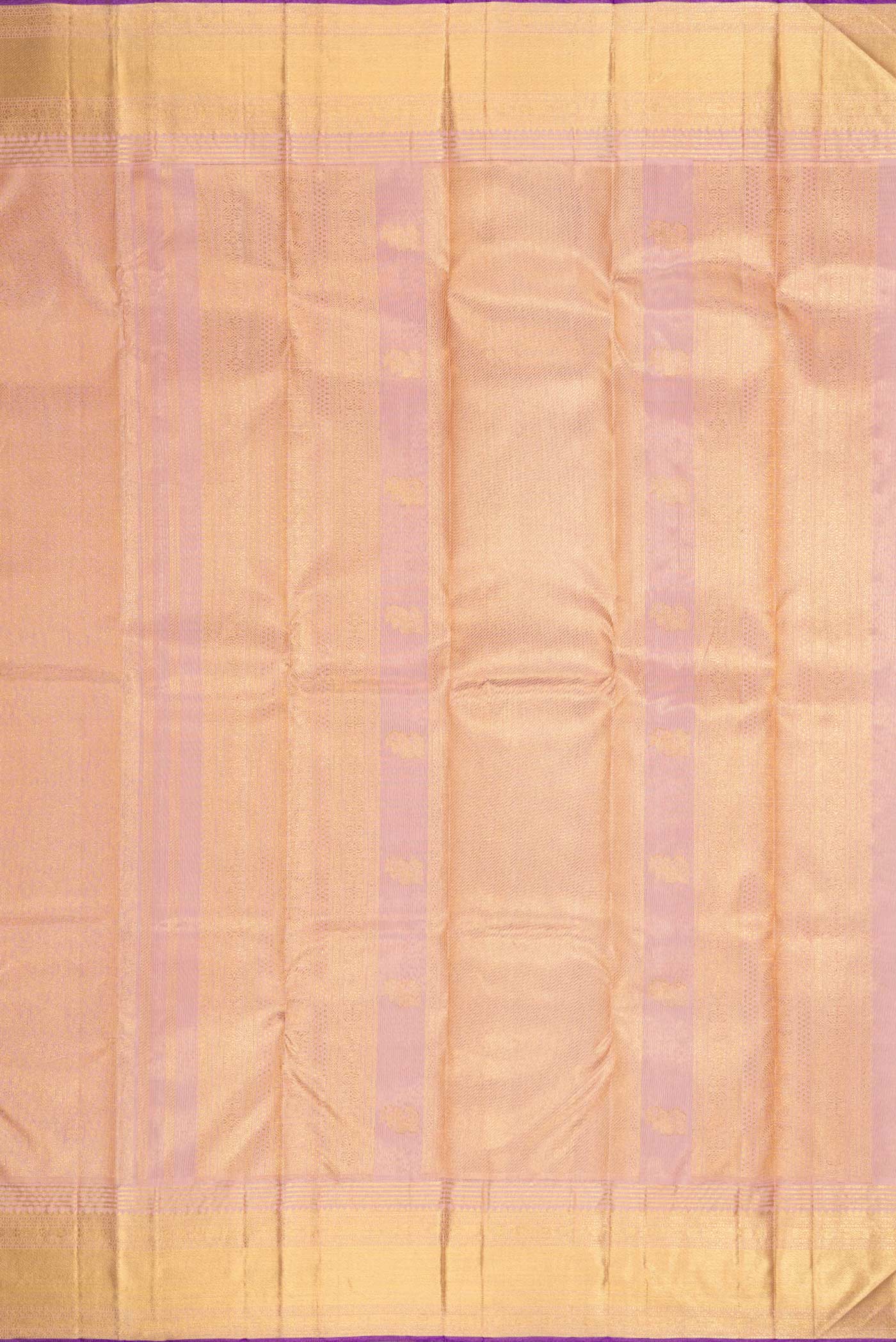 Pure Silk Pure Zari Rose Gold Kanjivaram Saree - Image 7