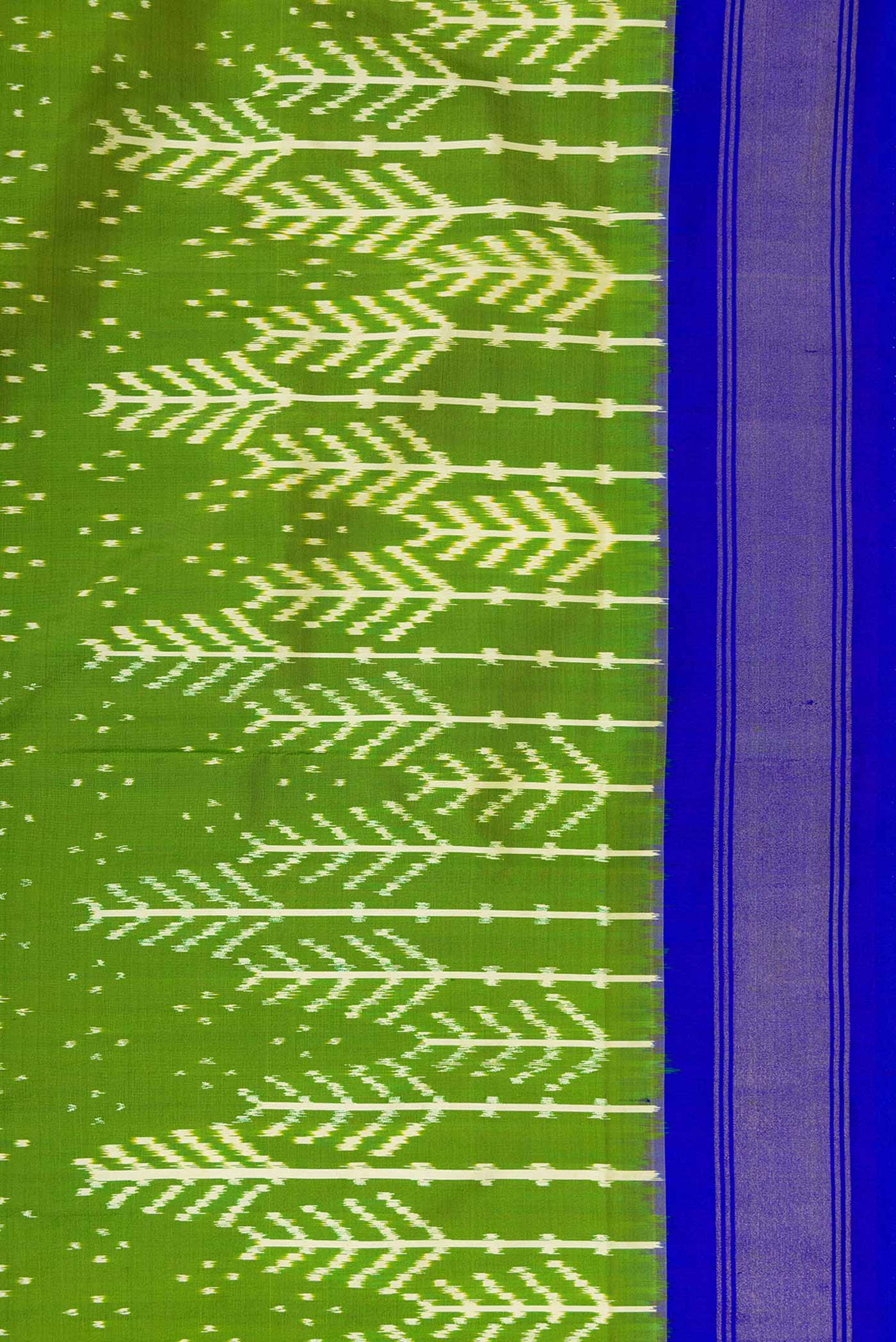 Green Pochampally Silk Saree - Image 3
