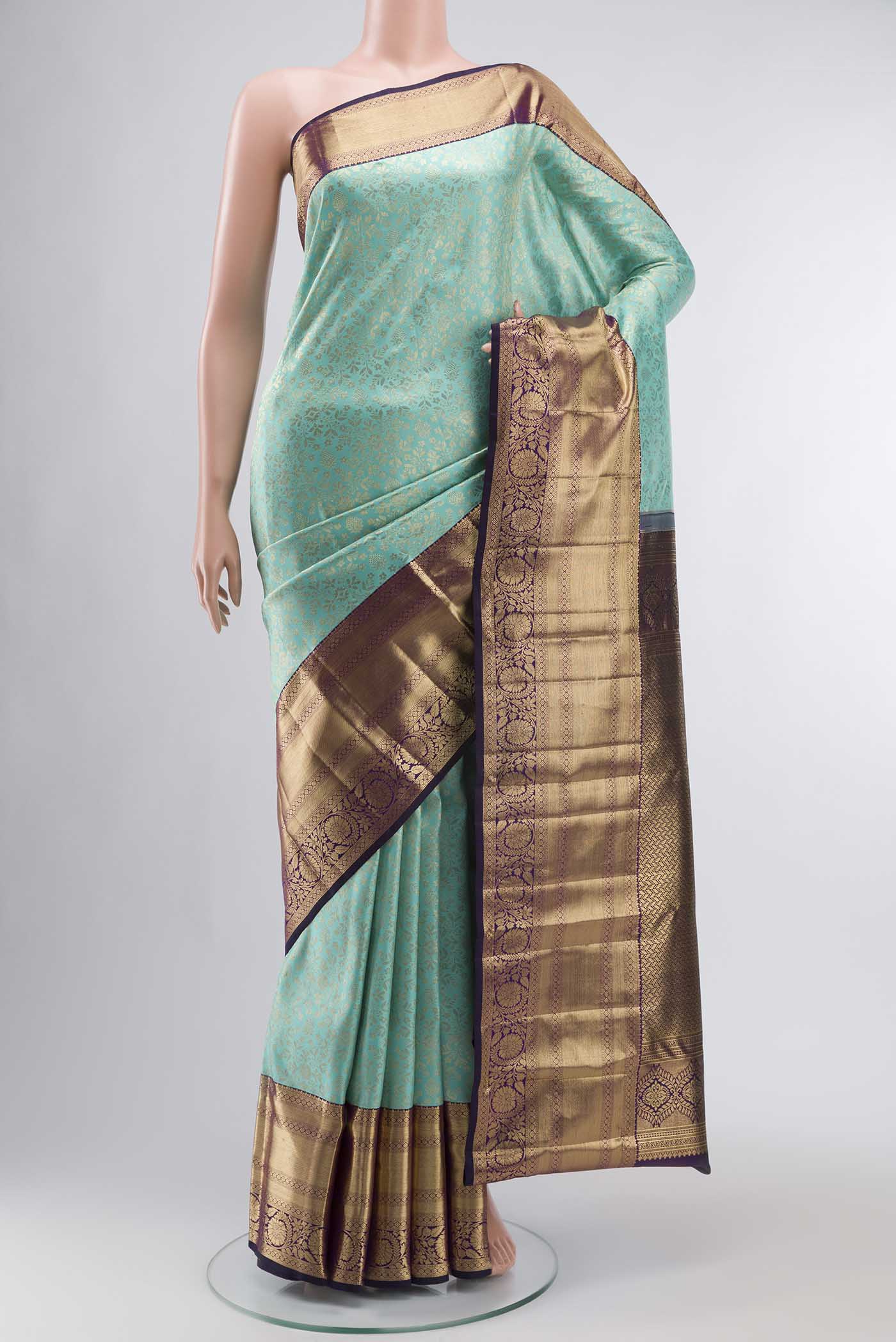 Pure Silk Pure Zari Green Kanchipuram Saree