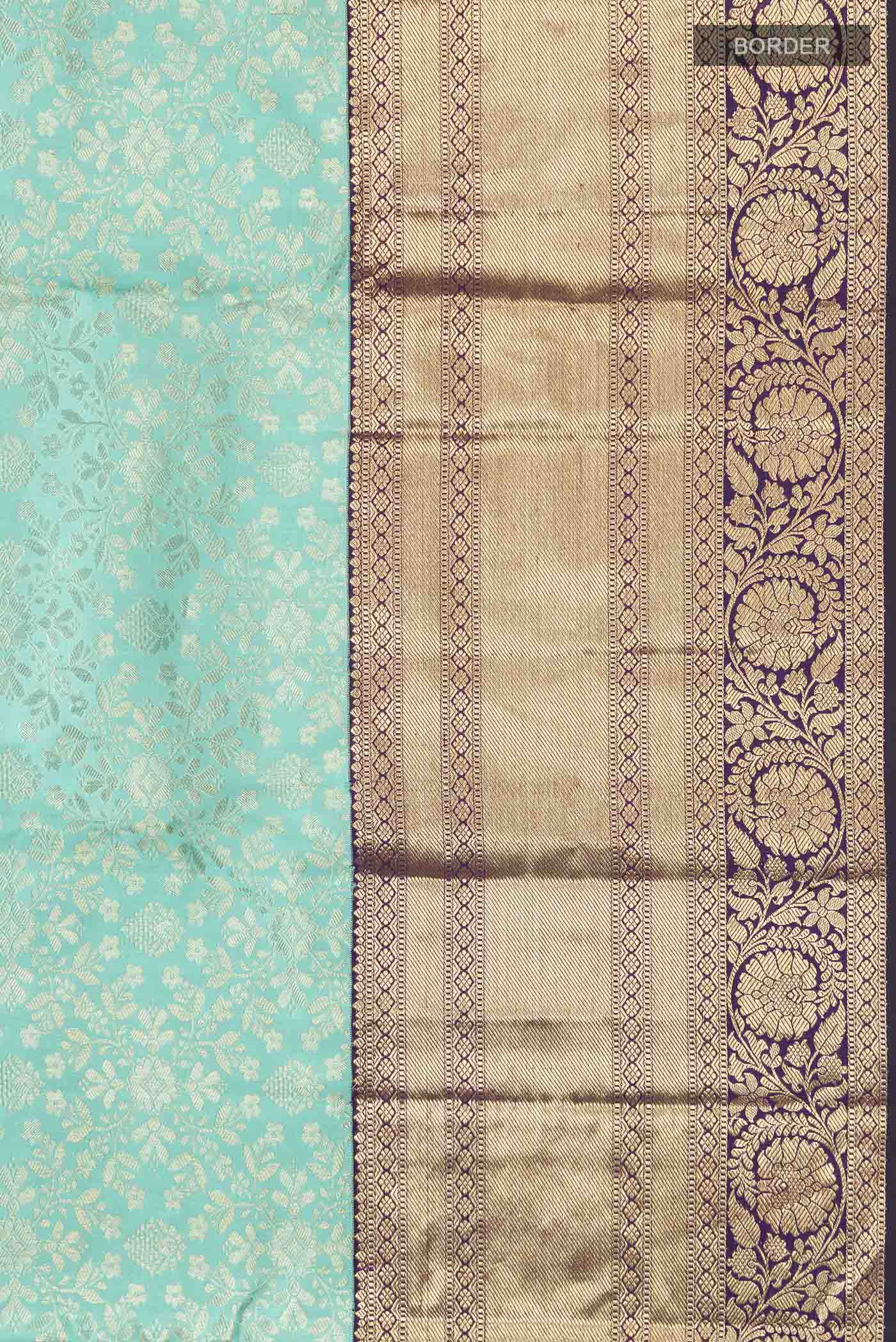Pure Silk Pure Zari Green Kanchipuram Saree - Image 3