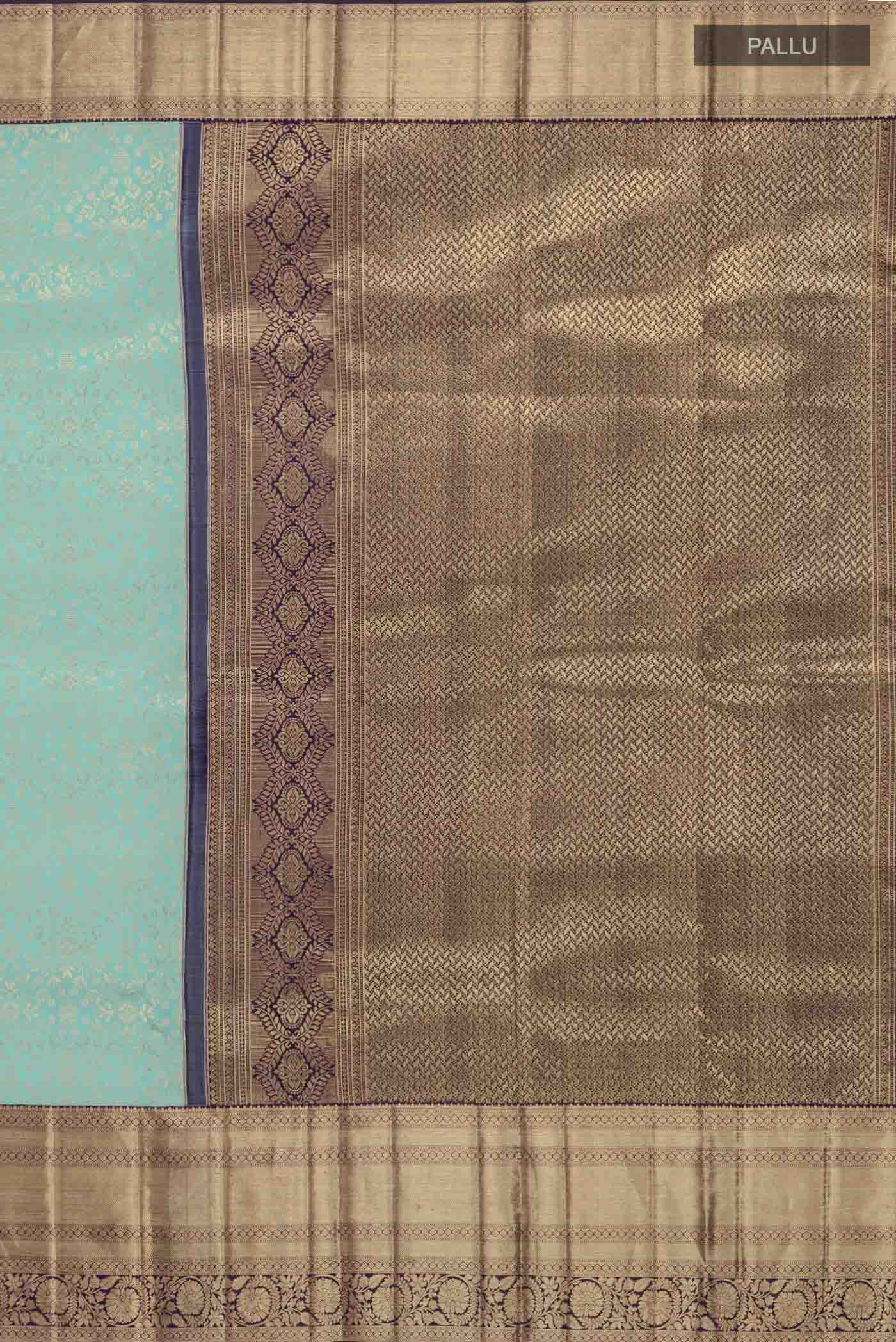 Pure Silk Pure Zari Green Kanchipuram Saree - Image 7