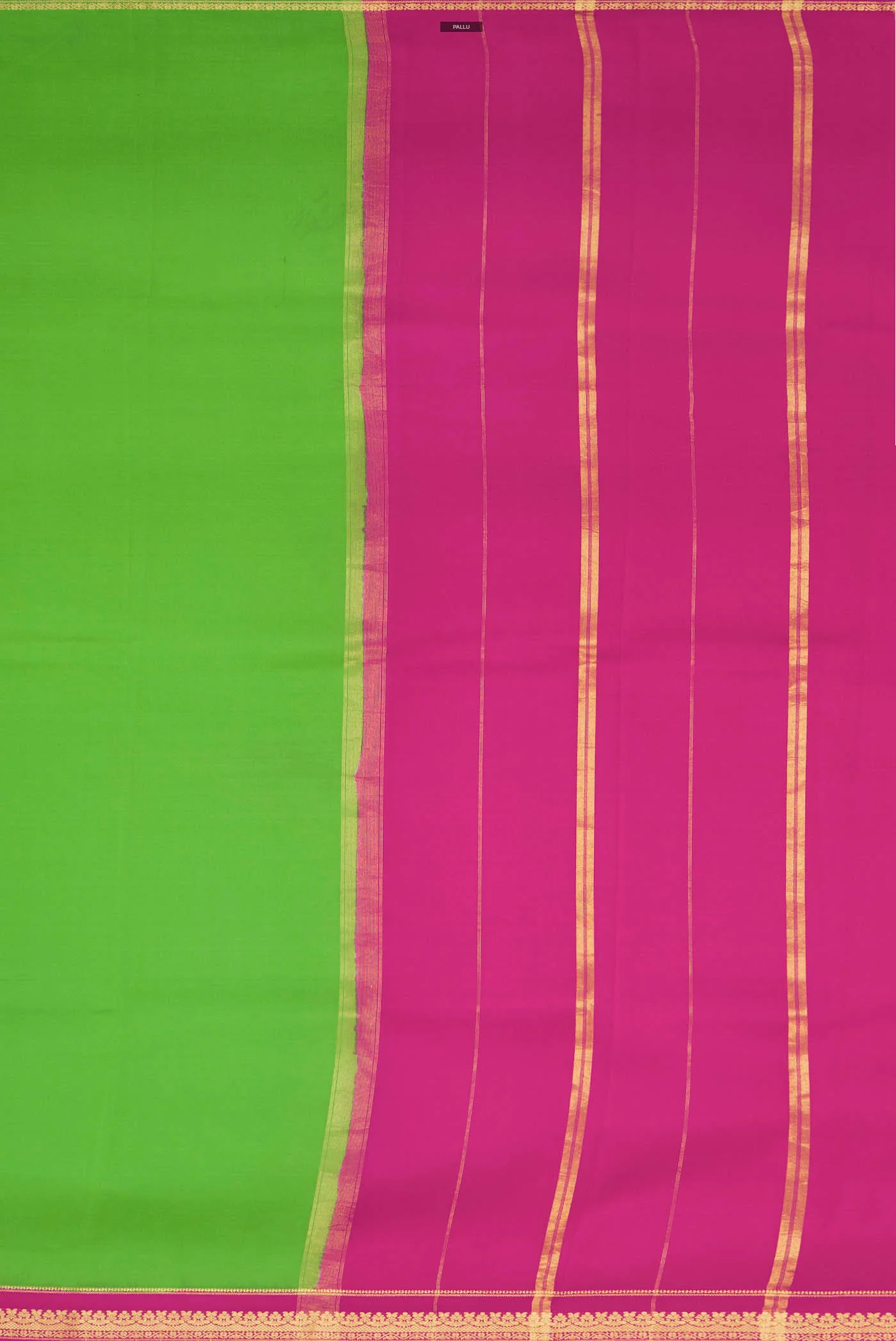Pure Silk Pure Zari Green Mysore Saree - Image 7