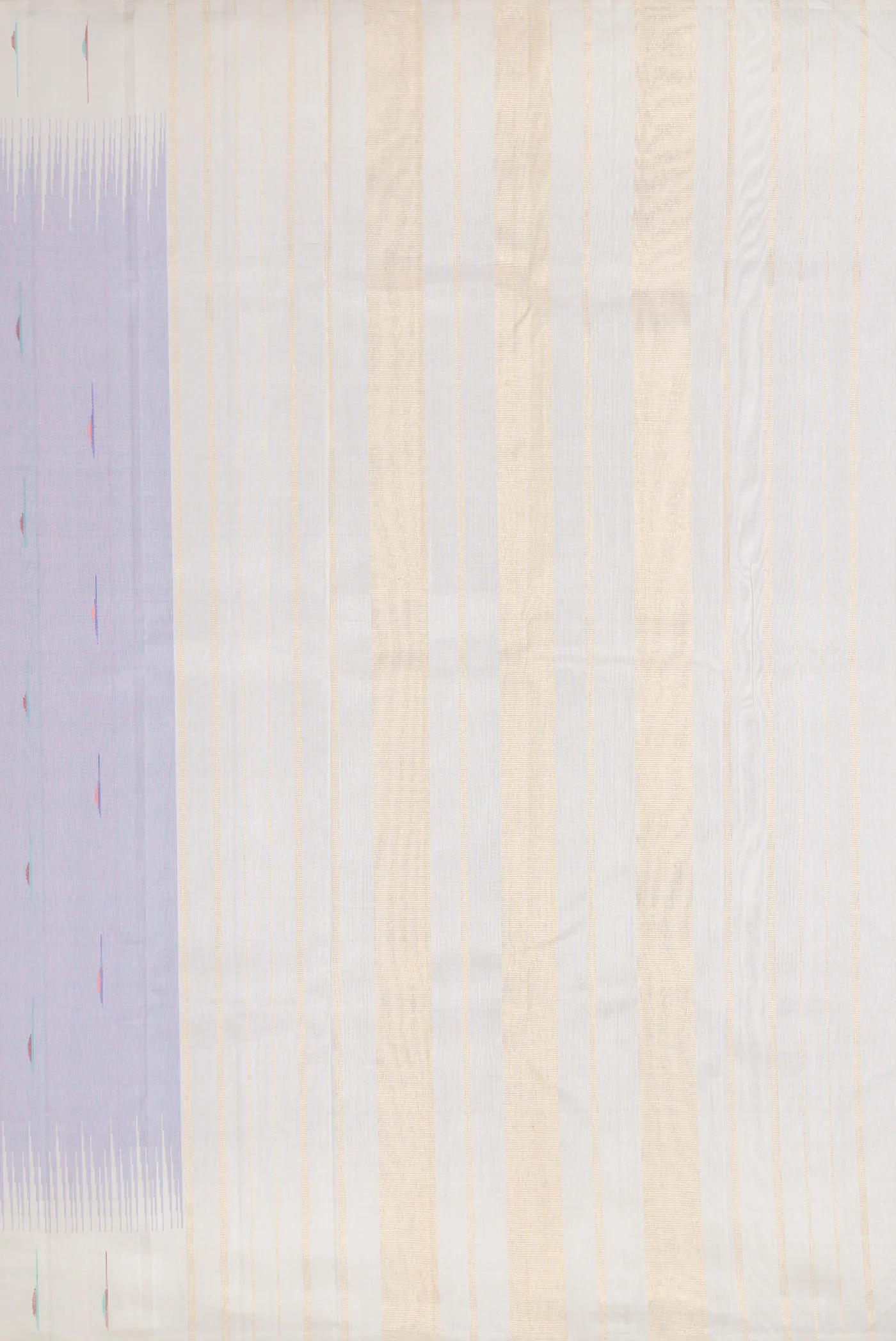 Pure Silk Pure Zari Lavender Dual Tone Kanjivaram Saree - Image 7