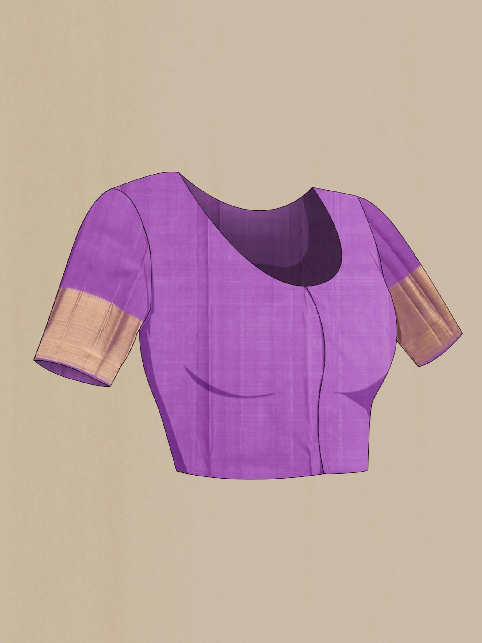 Pure Silk Pure Zari Lavender Kanjivaram Saree - Image 5