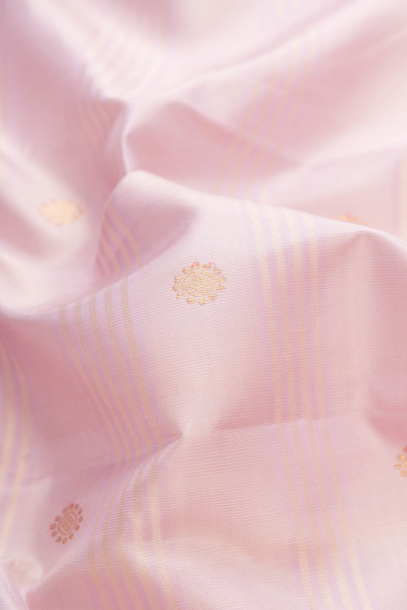 Pure Silk Pure Zari Lilac Dual Tone Kanchipuram Saree - Image 2