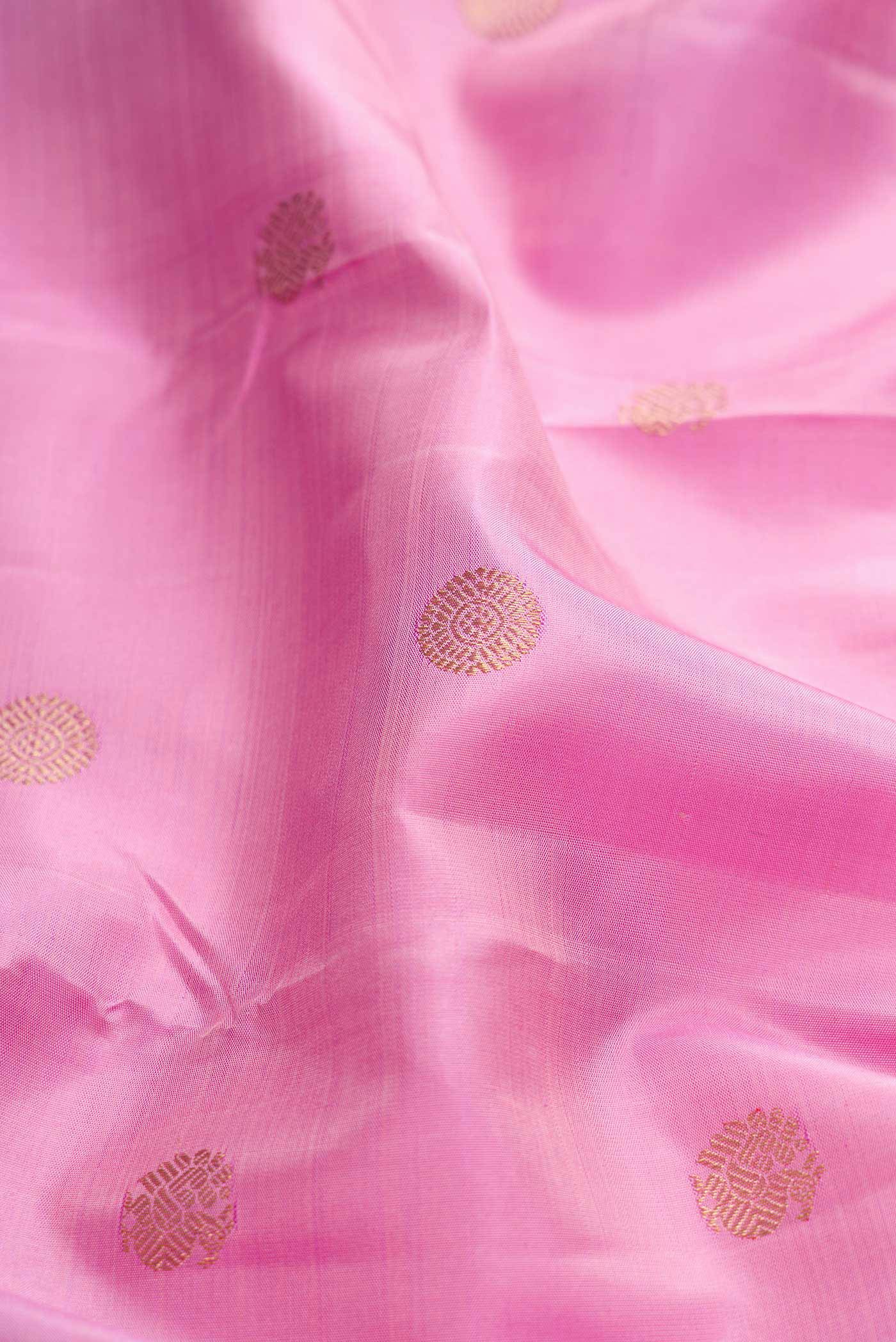 Pure Silk Pure Zari Lilac Dual Tone Kanchipuram Saree - Image 2