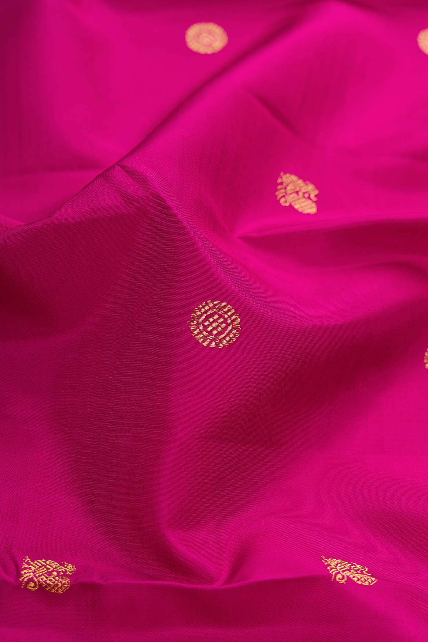 Pure Silk Pure Zari Magenta Dual Tone Kanchipuram Saree - Image 2