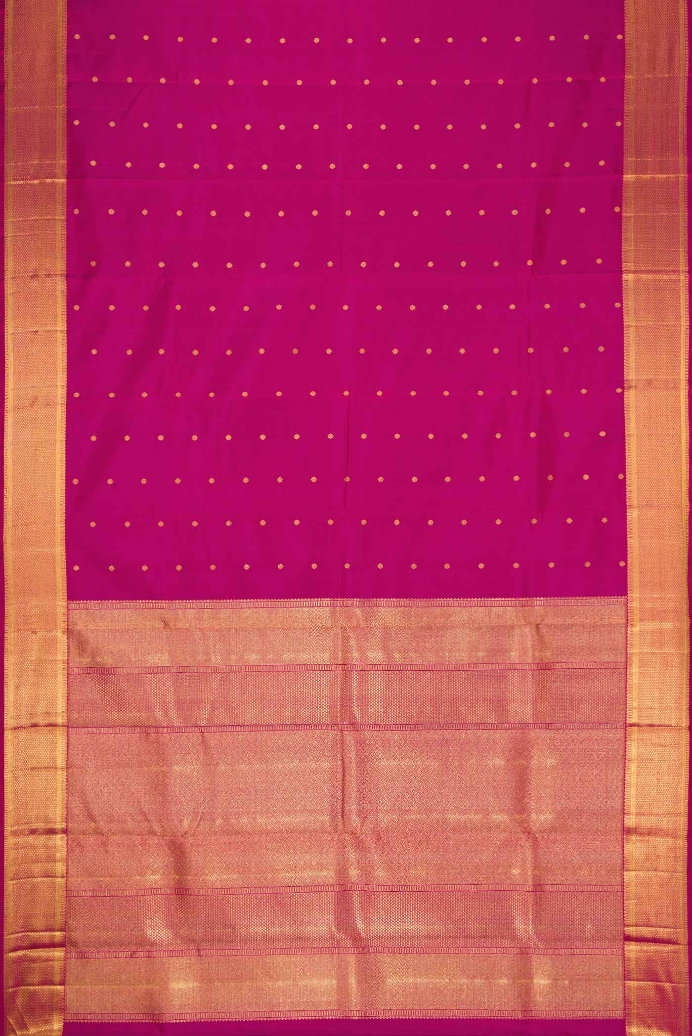 Pure Silk Pure Zari Magenta Dual Tone Kanjivaram Saree - Image 6