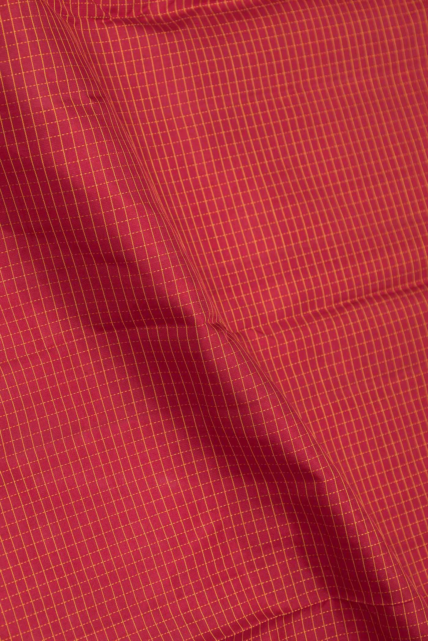 Pure Silk Pure Zari Maroon Dual Tone Kanchipuram Saree - Image 2