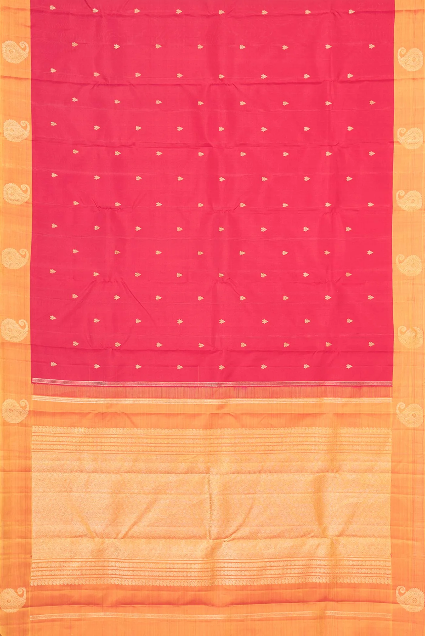Pure Silk Pure Zari Maroon Dual Tone Kanjivaram Saree - Image 6