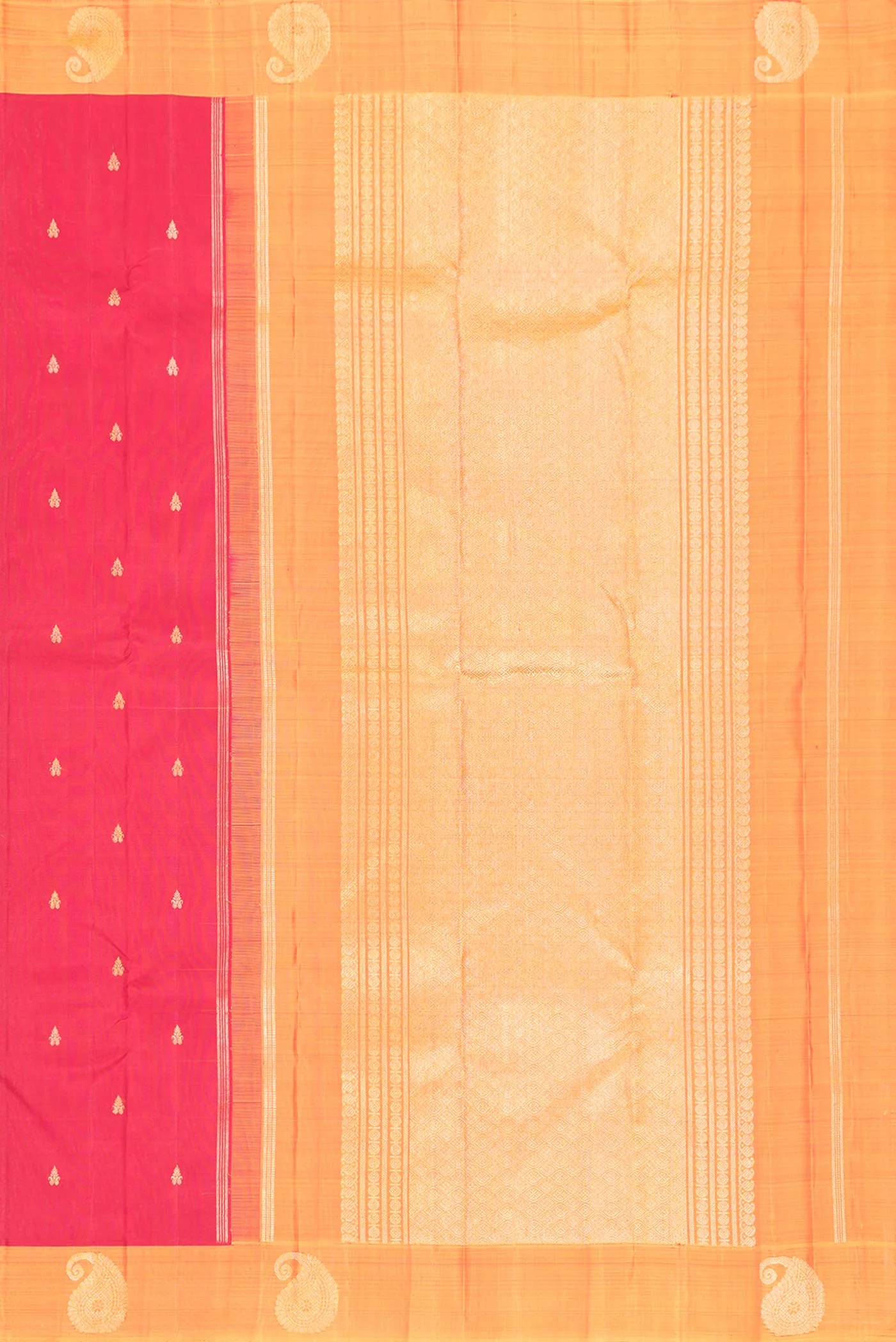 Pure Silk Pure Zari Maroon Dual Tone Kanjivaram Saree - Image 7