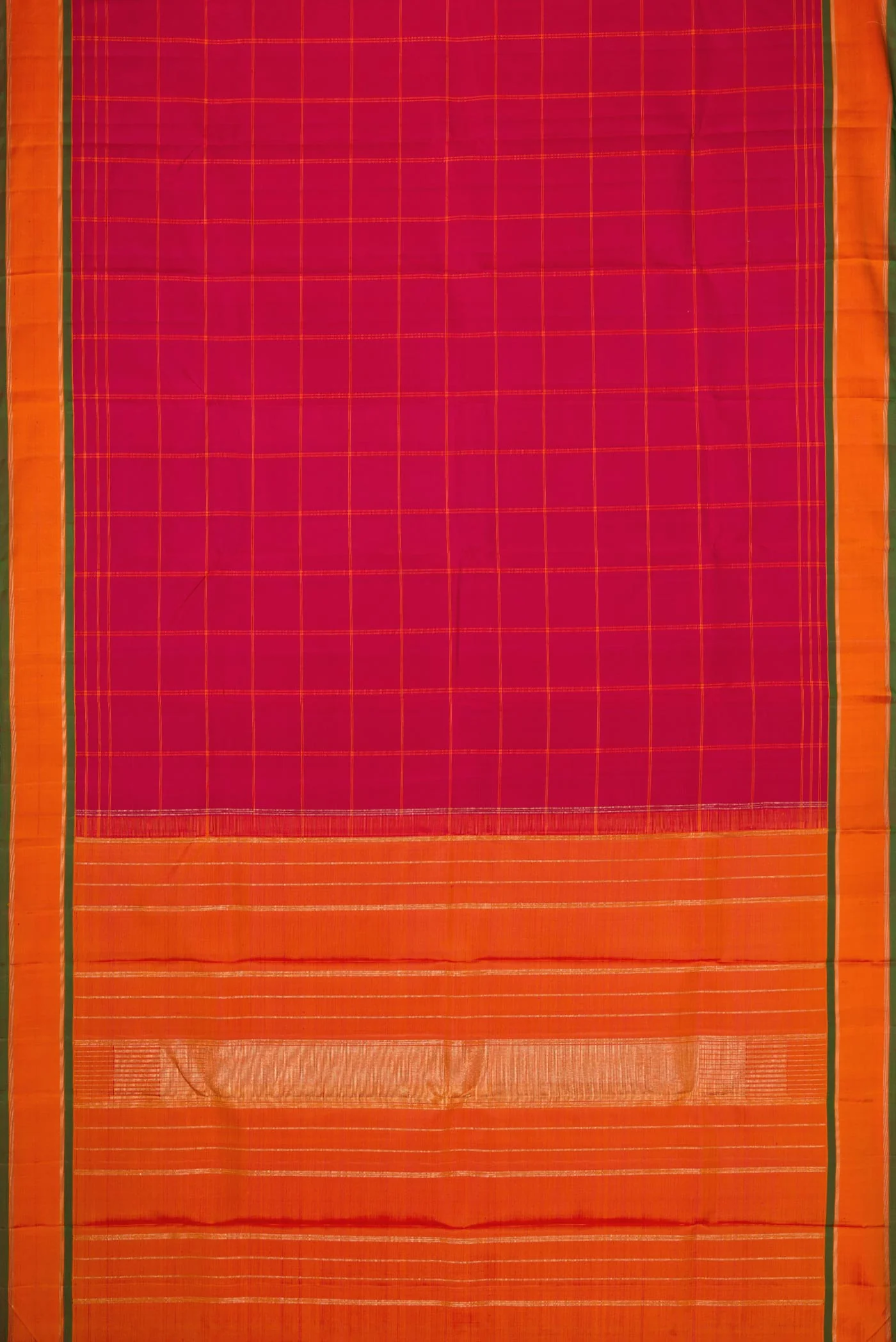 Pure Silk Pure Zari Maroon Dual Tone Kanjivaram Saree - Image 6