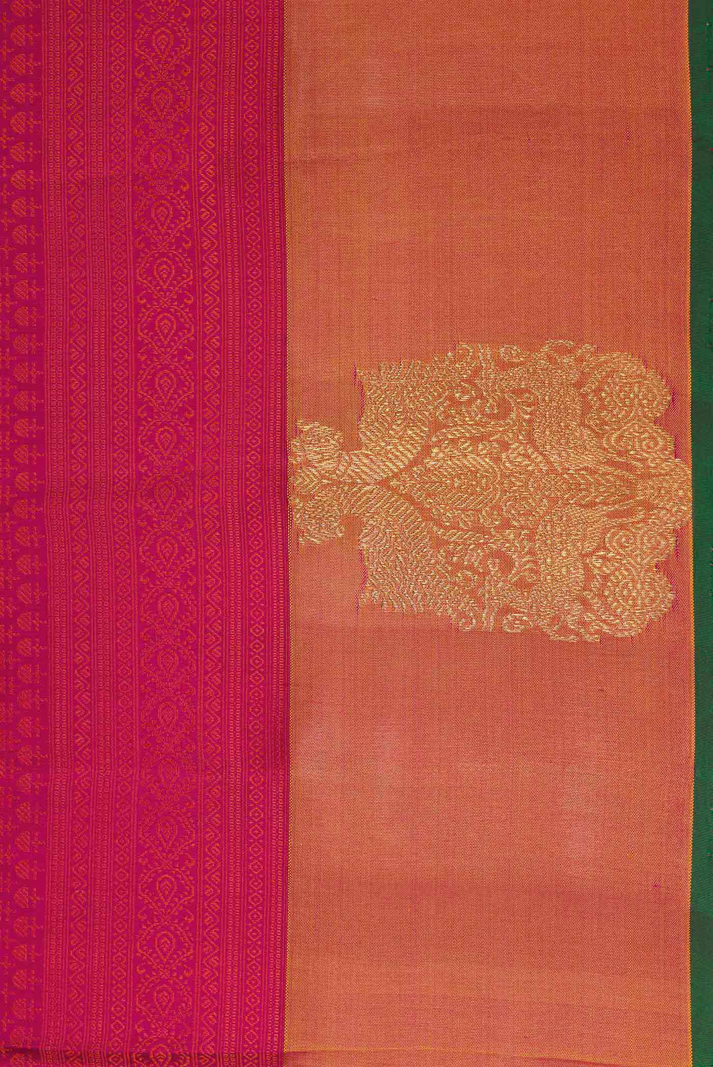 Pure Silk Pure Zari Maroon Kanchipuram Saree - Image 3