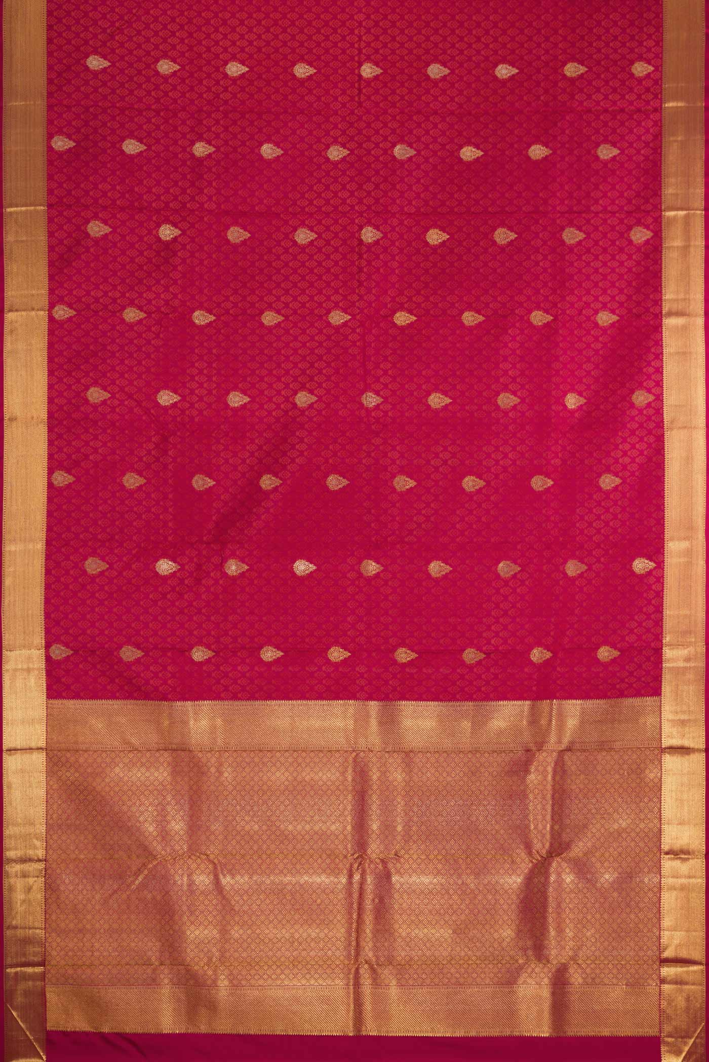 Pure Silk Pure Zari Maroon Kanchipuram Saree - Image 6