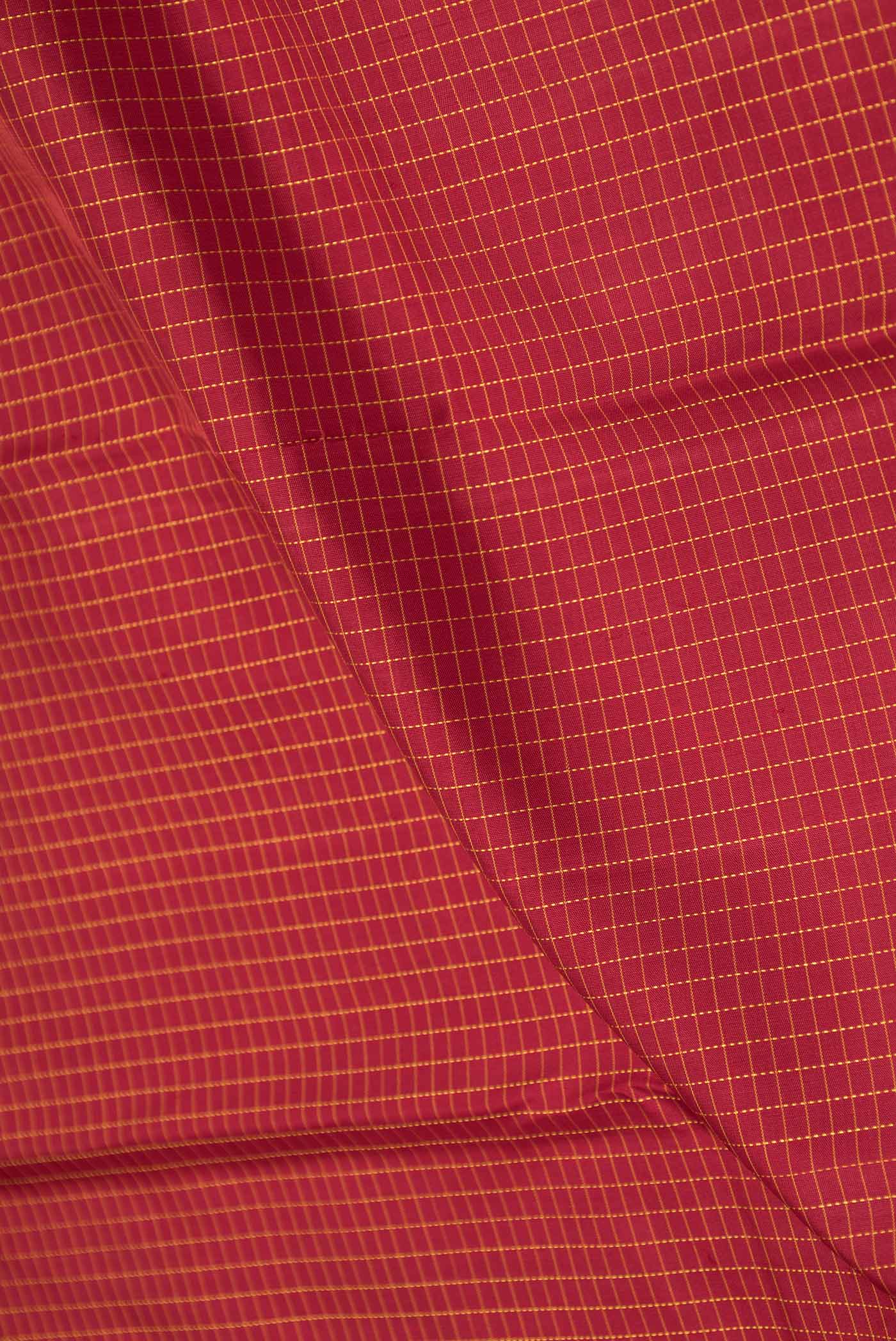 Pure Silk Pure Zari Maroon Dual Tone Kanchipuram Saree - Image 2