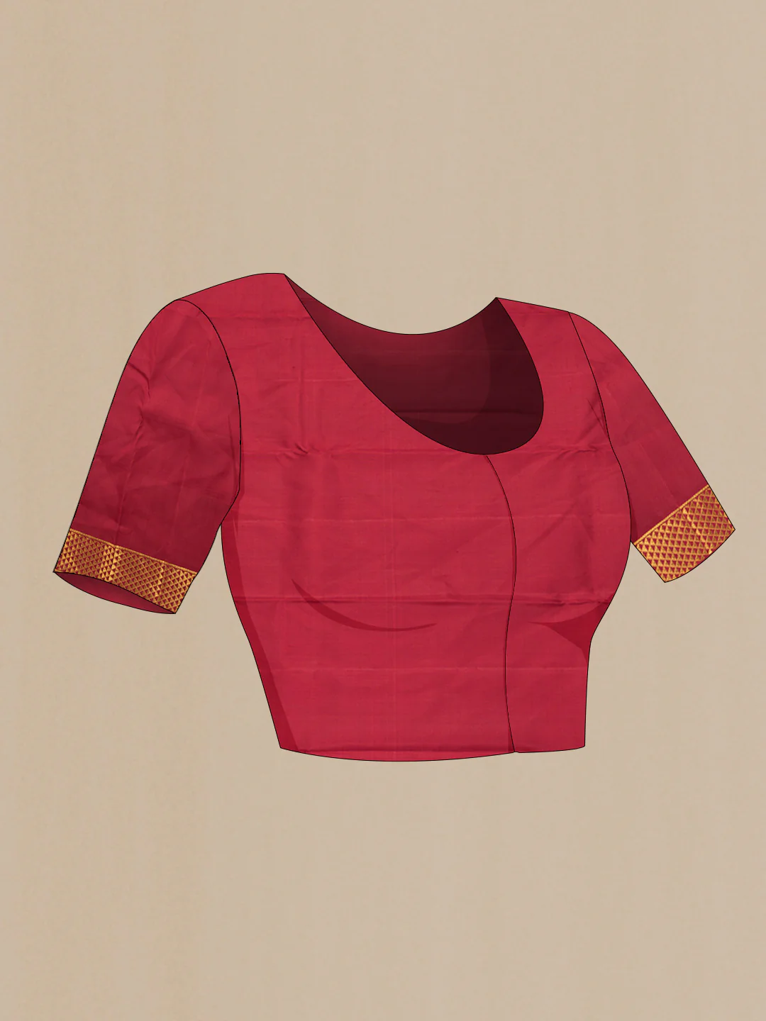 Pure Silk Pure Zari Maroon Dual Tone Kanchipuram Saree - Image 5