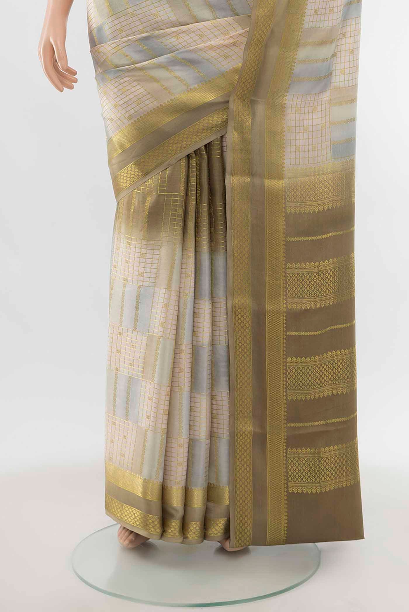 Multi Color Mysore Crepe Saree - Image 3