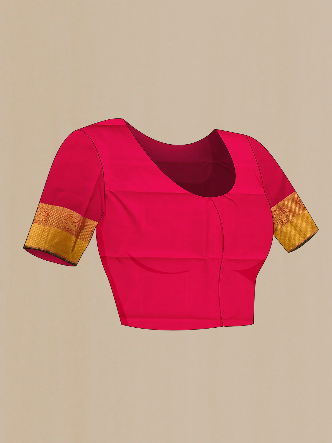 Pure Silk Pure Zari Mustard Dual Tone Kanjivaram Saree - Image 5