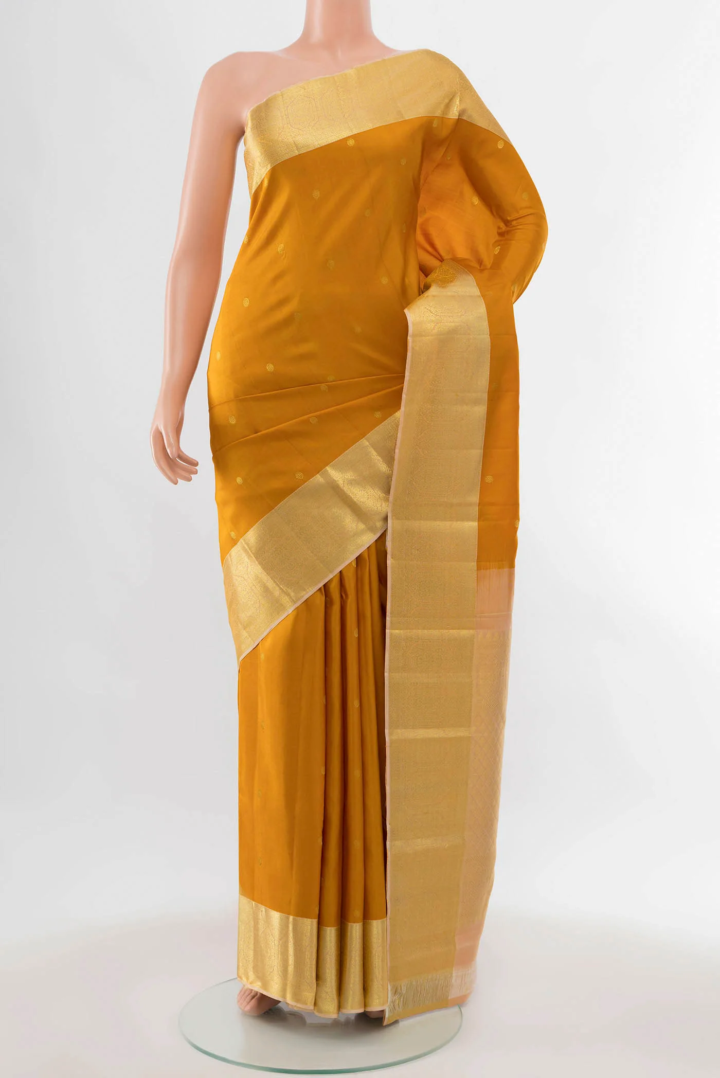 Mustard Kanchipuram Silk Saree