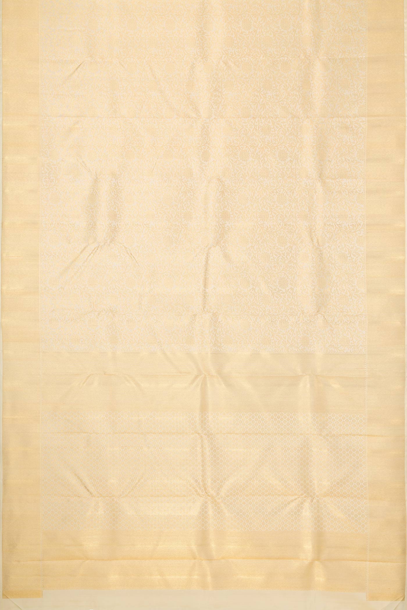 Pure Silk Pure Zari Off White Dual Tone Kanjivaram Saree - Image 6