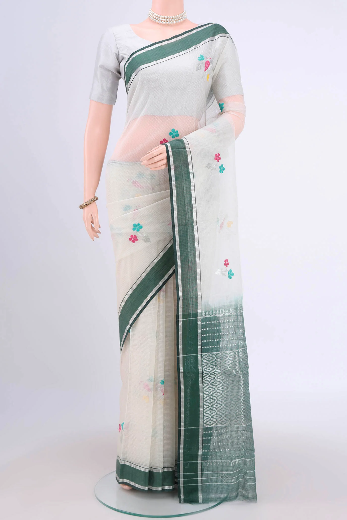 Pure Silk Pure Zari Off White Kota Saree