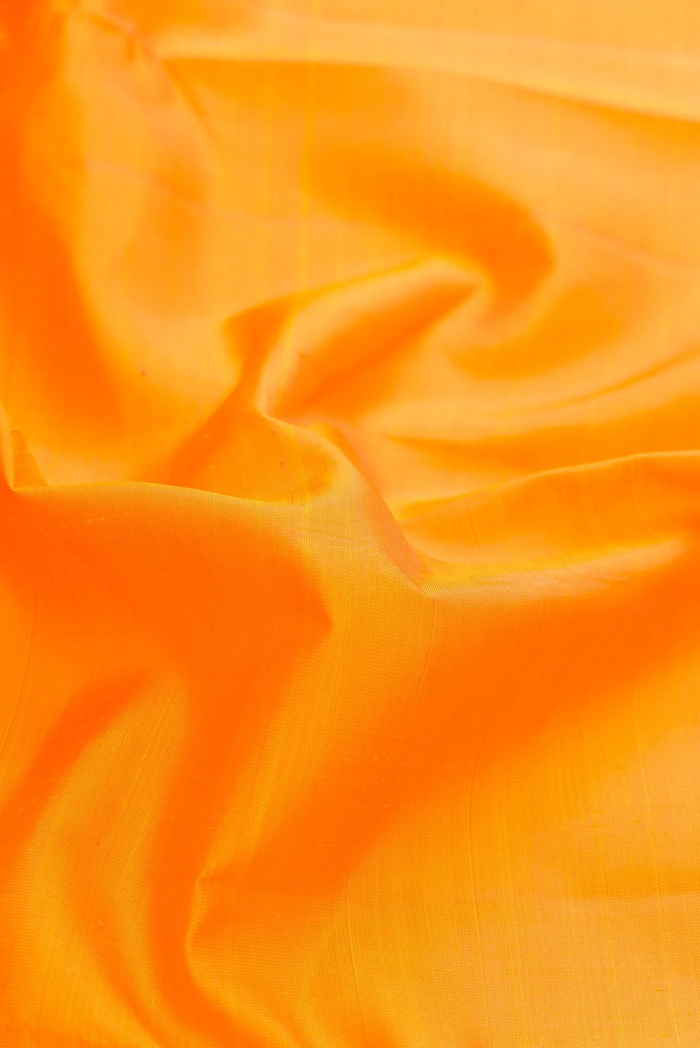 Pure Silk Pure Zari Orange Dual Tone Kanchipuram Saree - Image 2