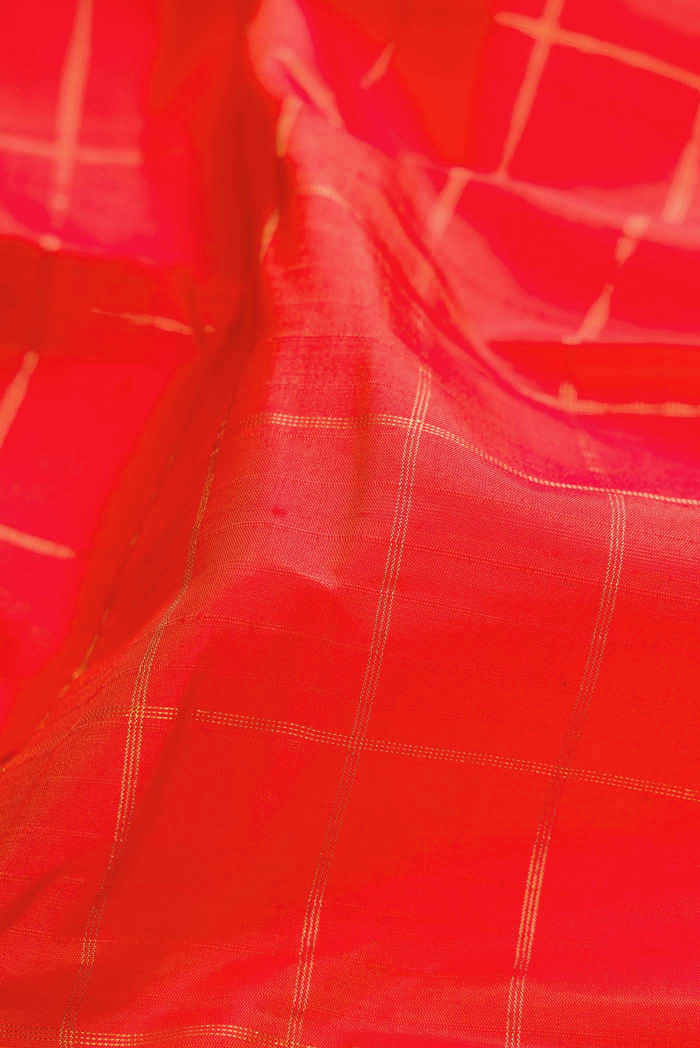 Pure Silk Pure Zari Orange Dual Tone Kanchipuram Saree - Image 2