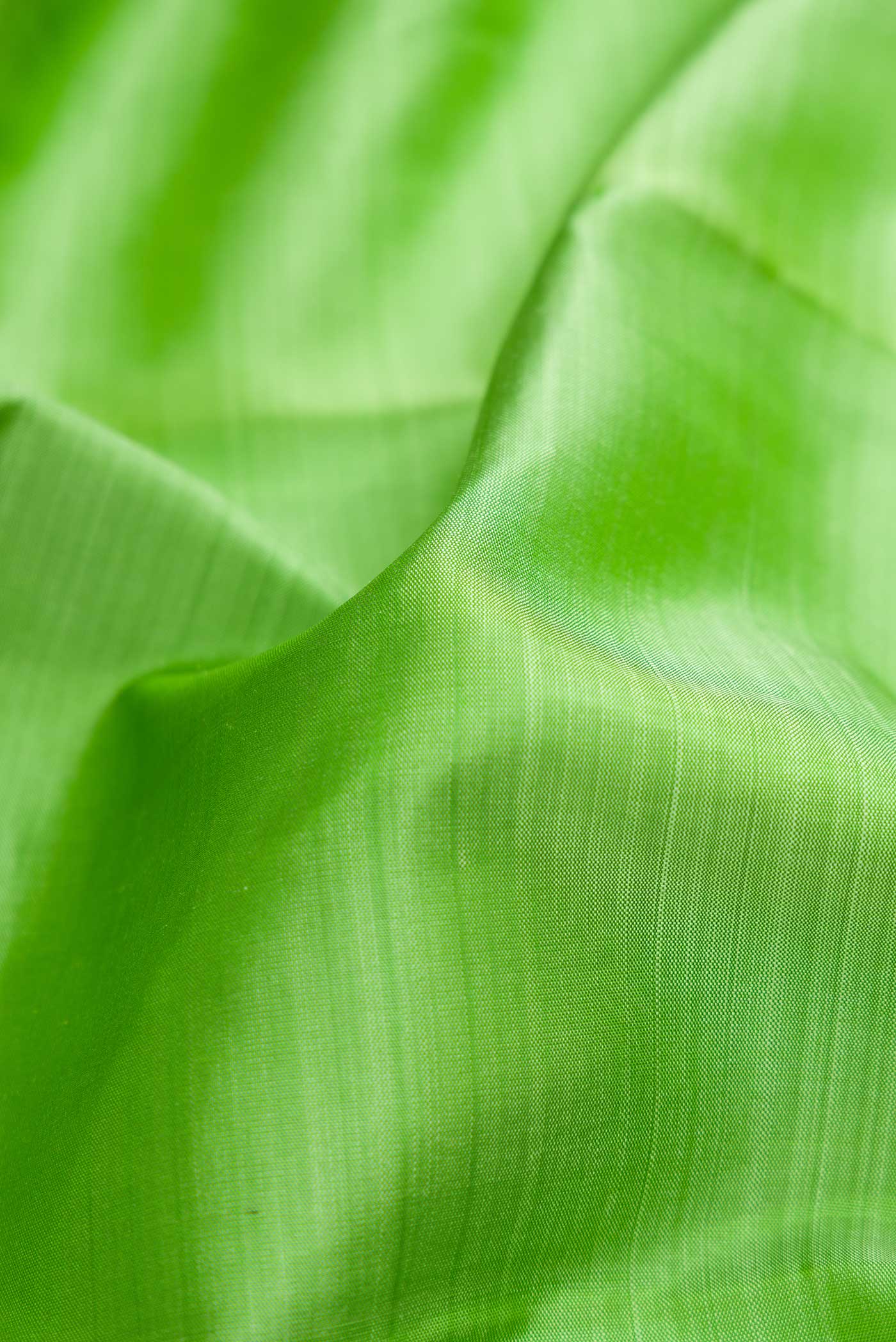Pure Silk Pure Zari Parrot Green Dual Tone Kanjivaram Saree - Image 2