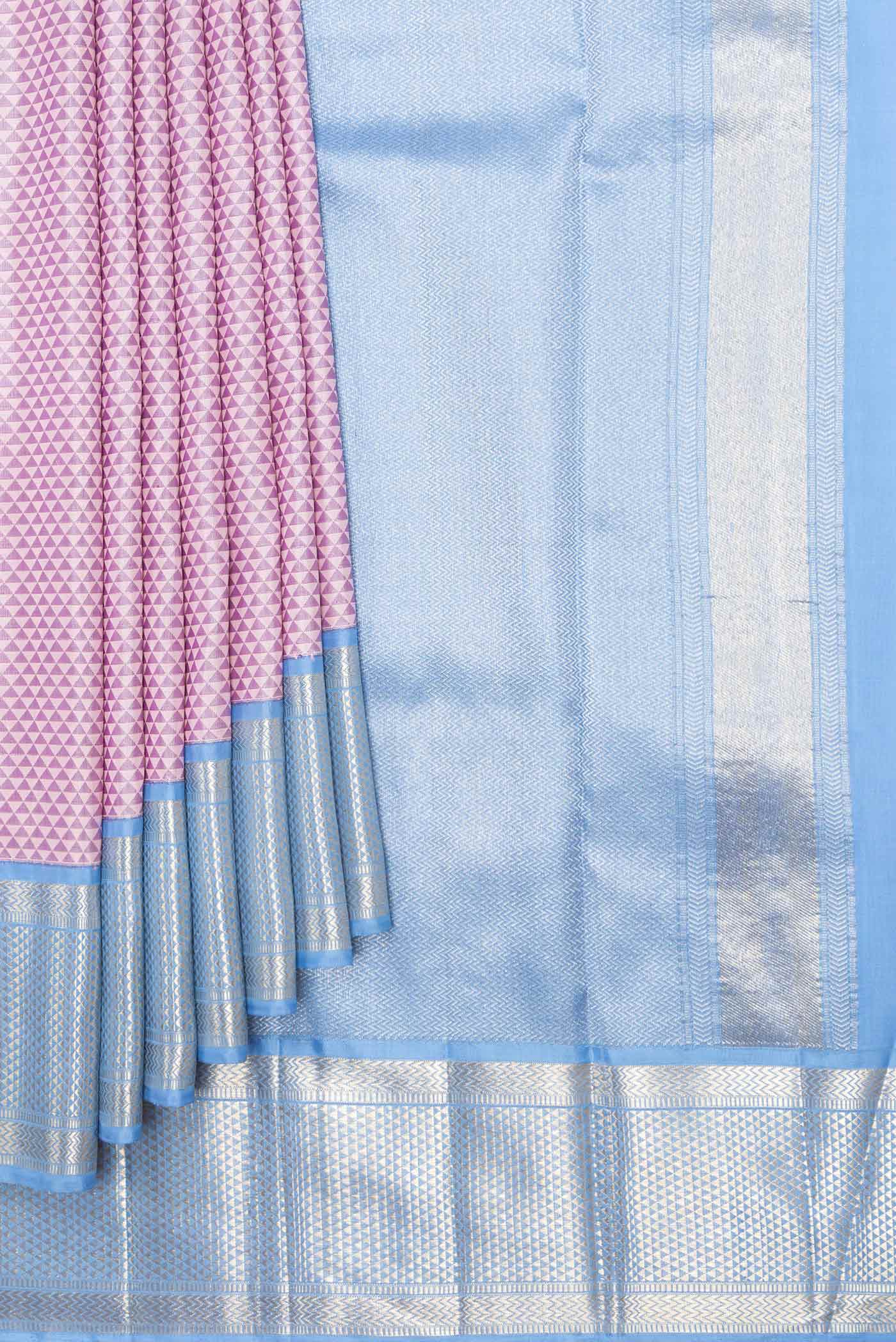 Pure Silk Pure Zari Peach Dual Tone Kanchipuram Saree - Image 4