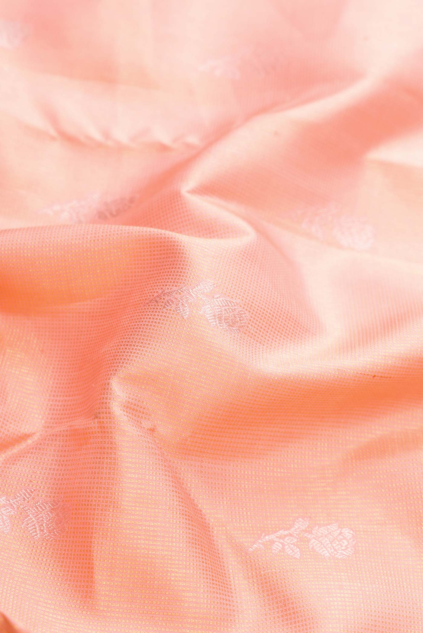Pure Silk Pure Zari Peach Dual Tone Kanjivaram Saree - Image 2