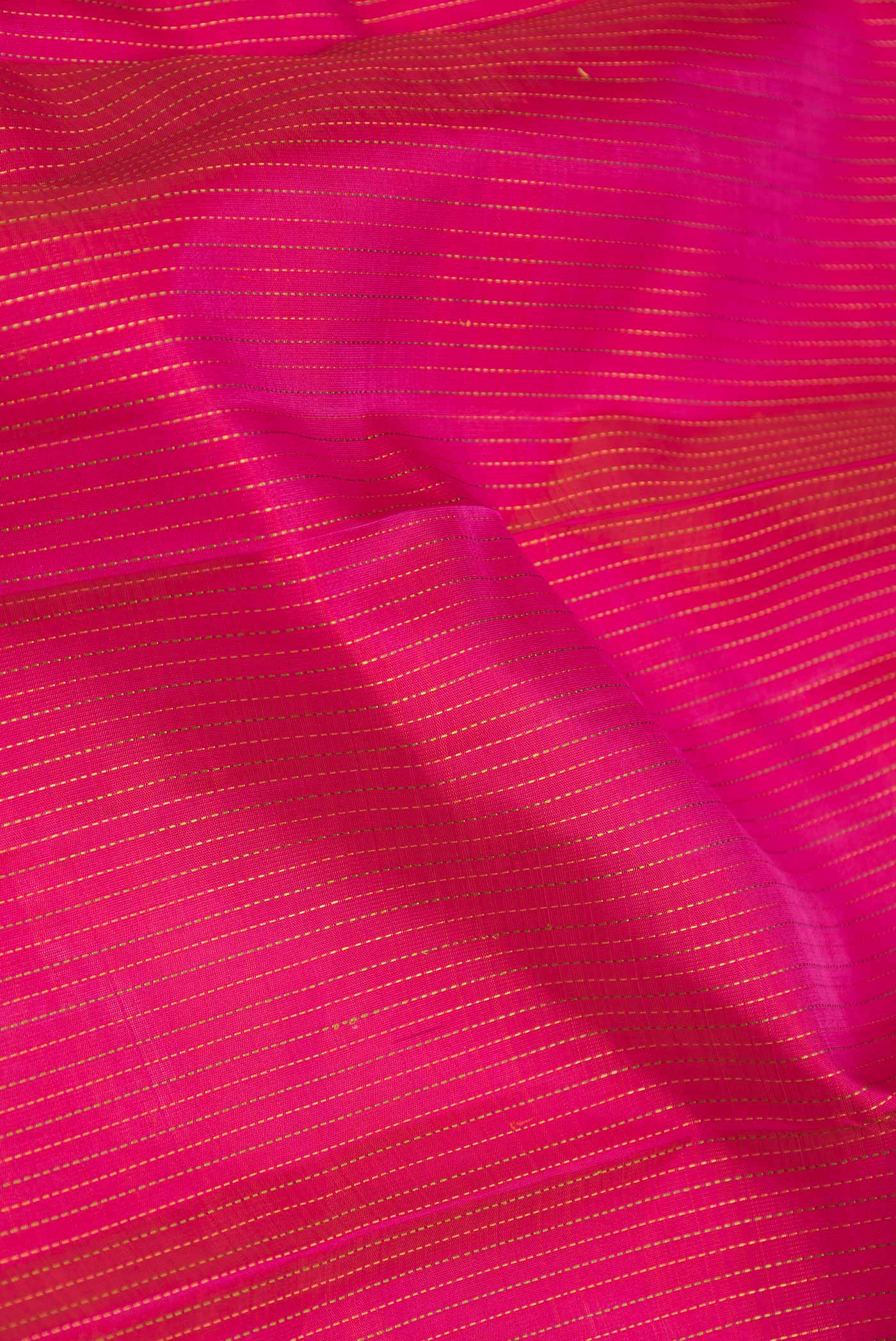 Pure Silk Pure Zari Pink Dual Tone Kanchipuram Saree - Image 2