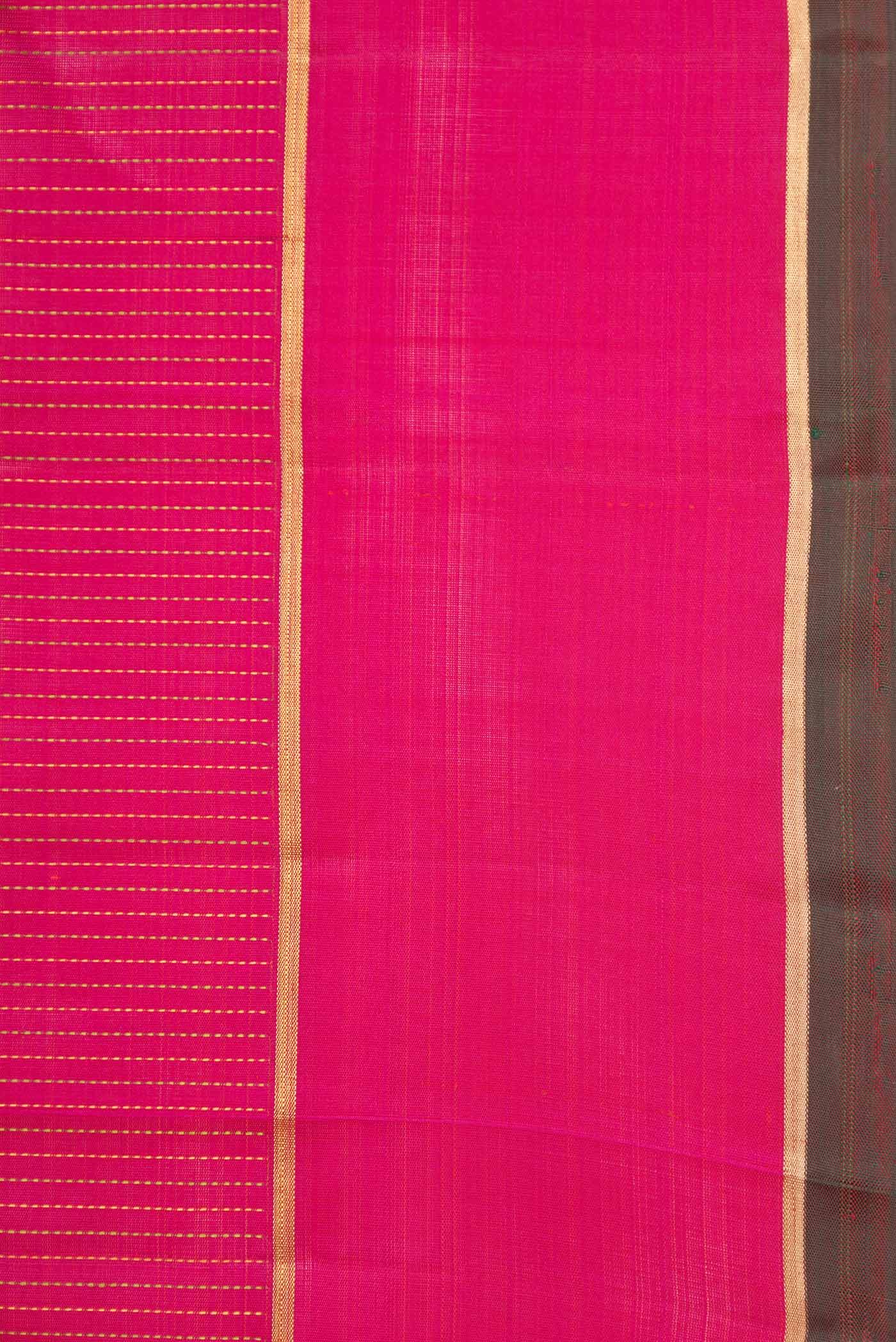 Pure Silk Pure Zari Pink Dual Tone Kanchipuram Saree - Image 3
