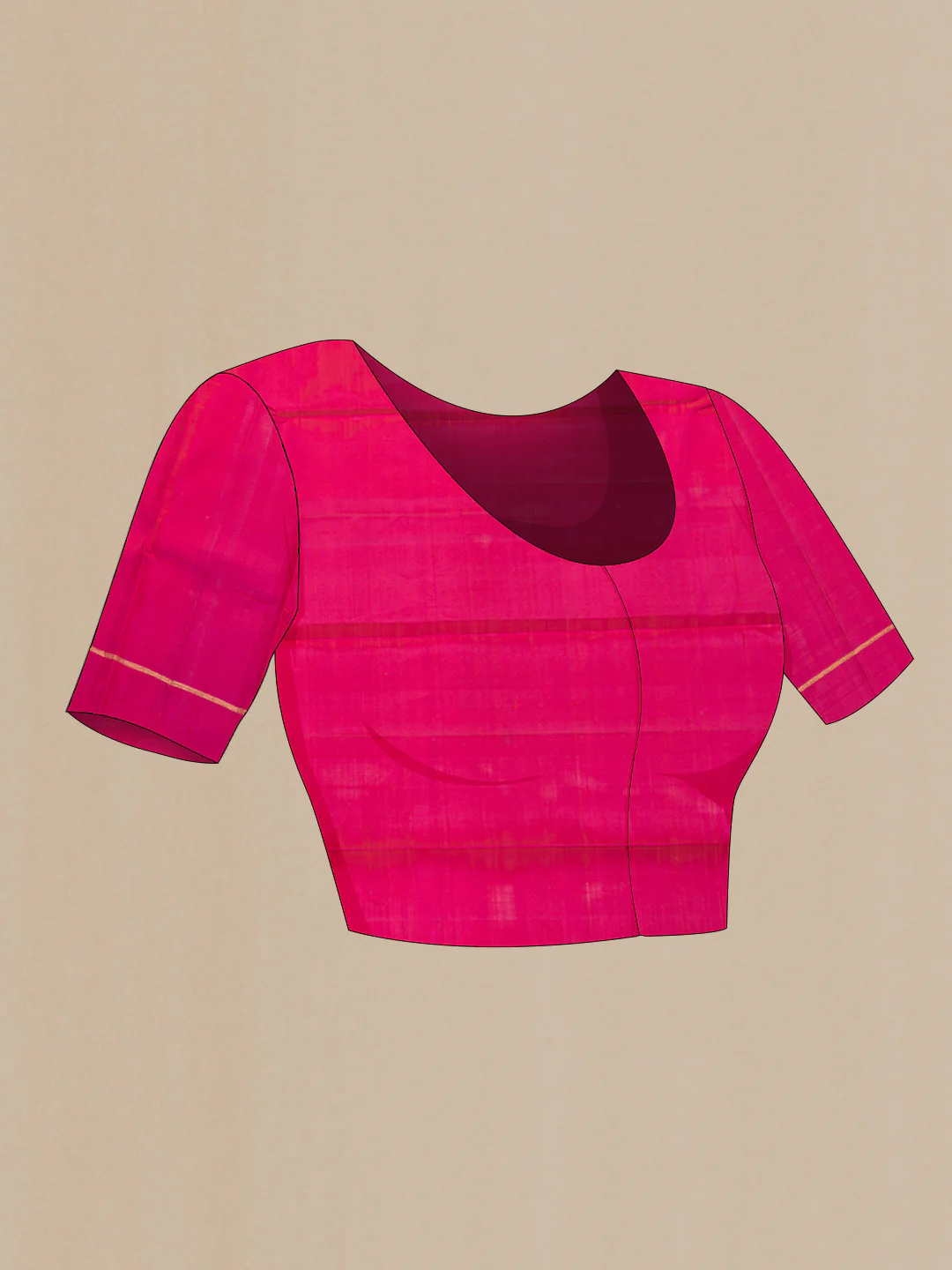 Pure Silk Pure Zari Pink Dual Tone Kanchipuram Saree - Image 5