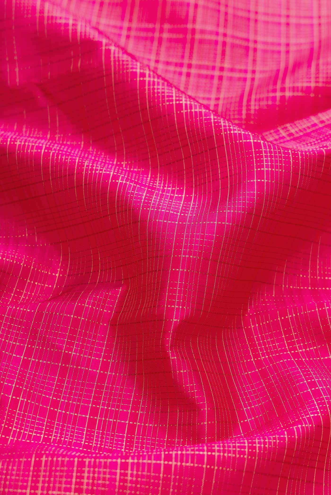 Pure Silk Pure Zari Pink Dual Tone Kanjivaram Saree - Image 2