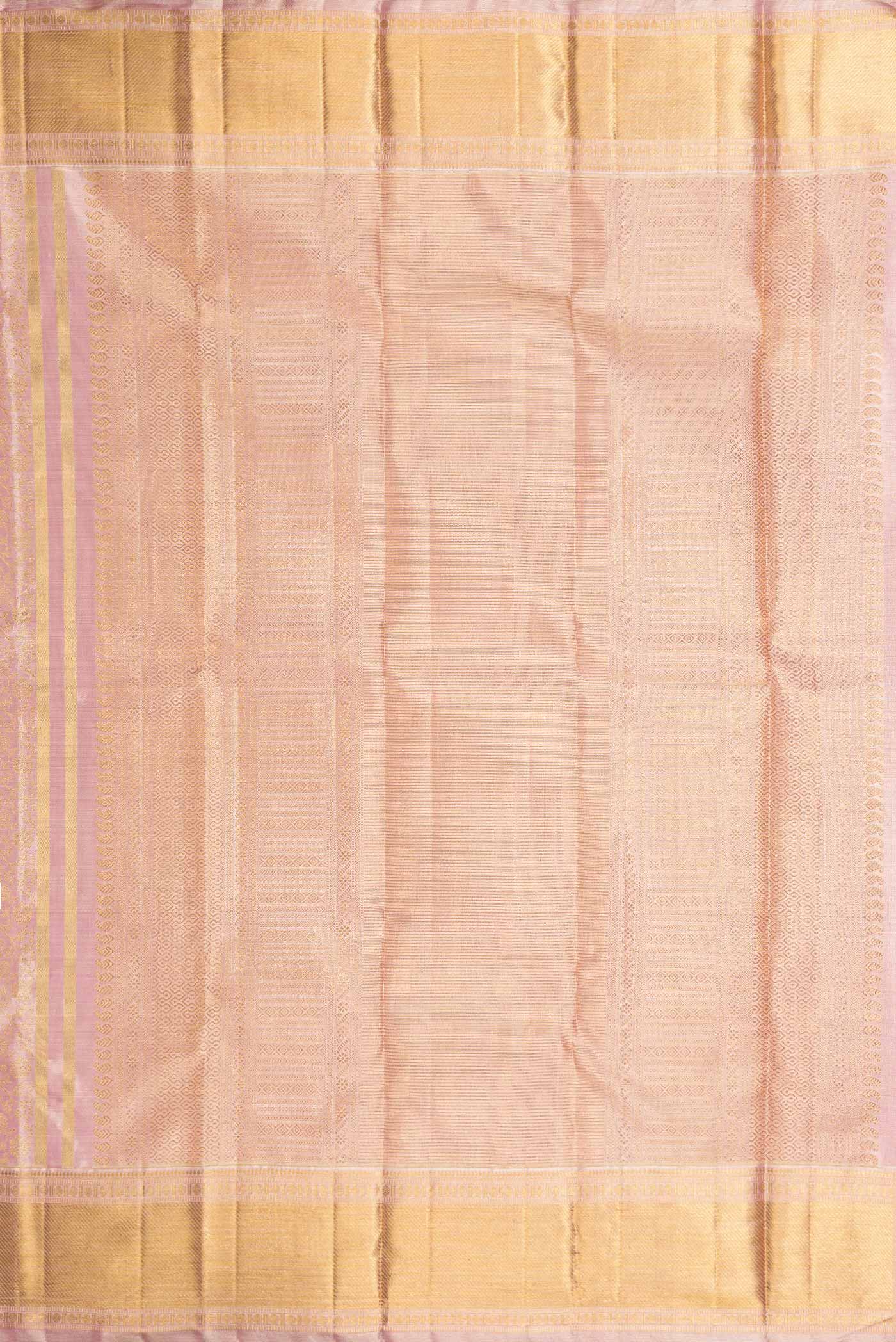 Pure Silk Pure Zari Pink Dual Tone Kanjivaram Saree - Image 7