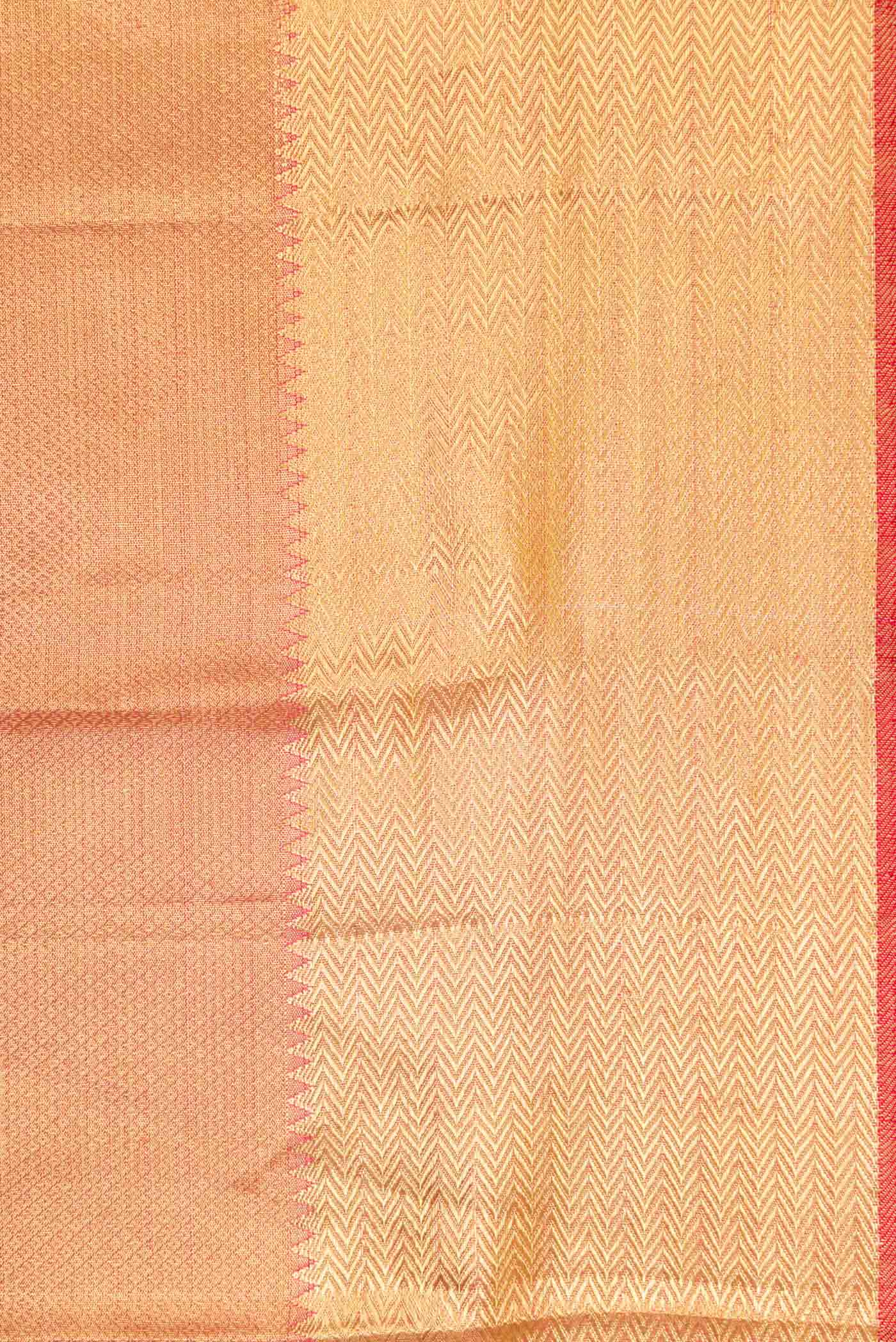 Pure Silk Pure Zari Pink Dual Tone Kanjivaram Saree - Image 3