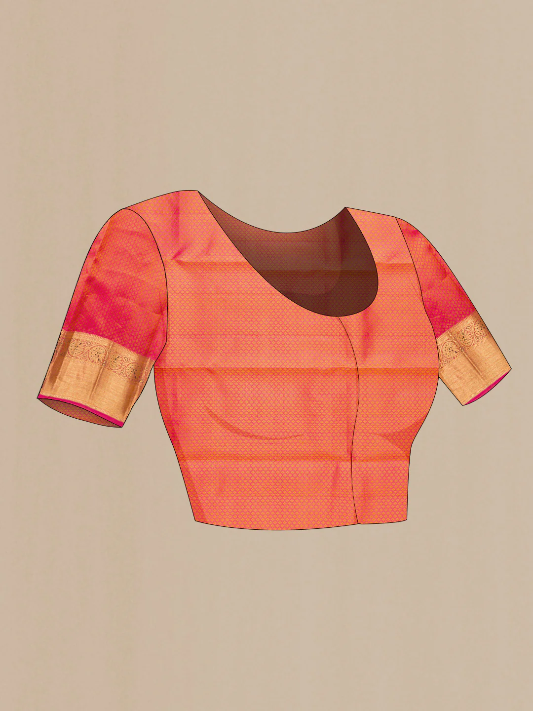 Pure Silk Pure Zari Mustard with Pink Color Kanchipuram Saree - Image 5