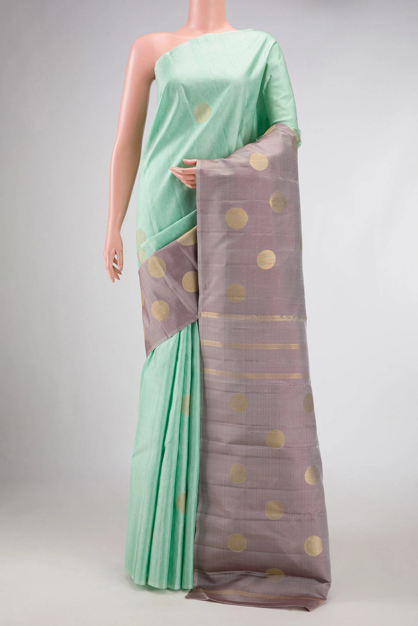 Pure Silk Pure Zari Sea Green Kanchipuram Saree