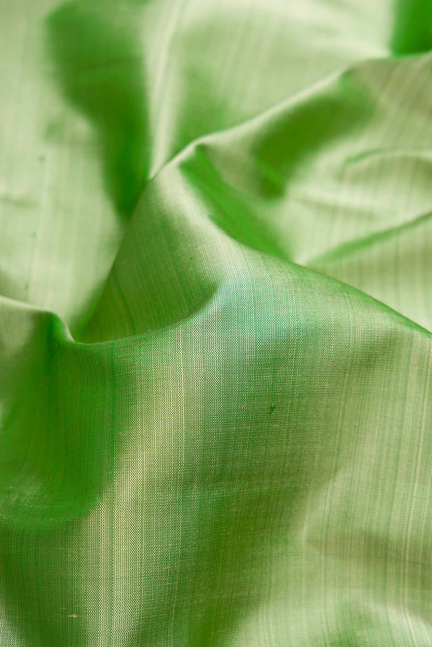 Pure Silk Pure Zari Pista Green Kanjivaram Saree - Image 2
