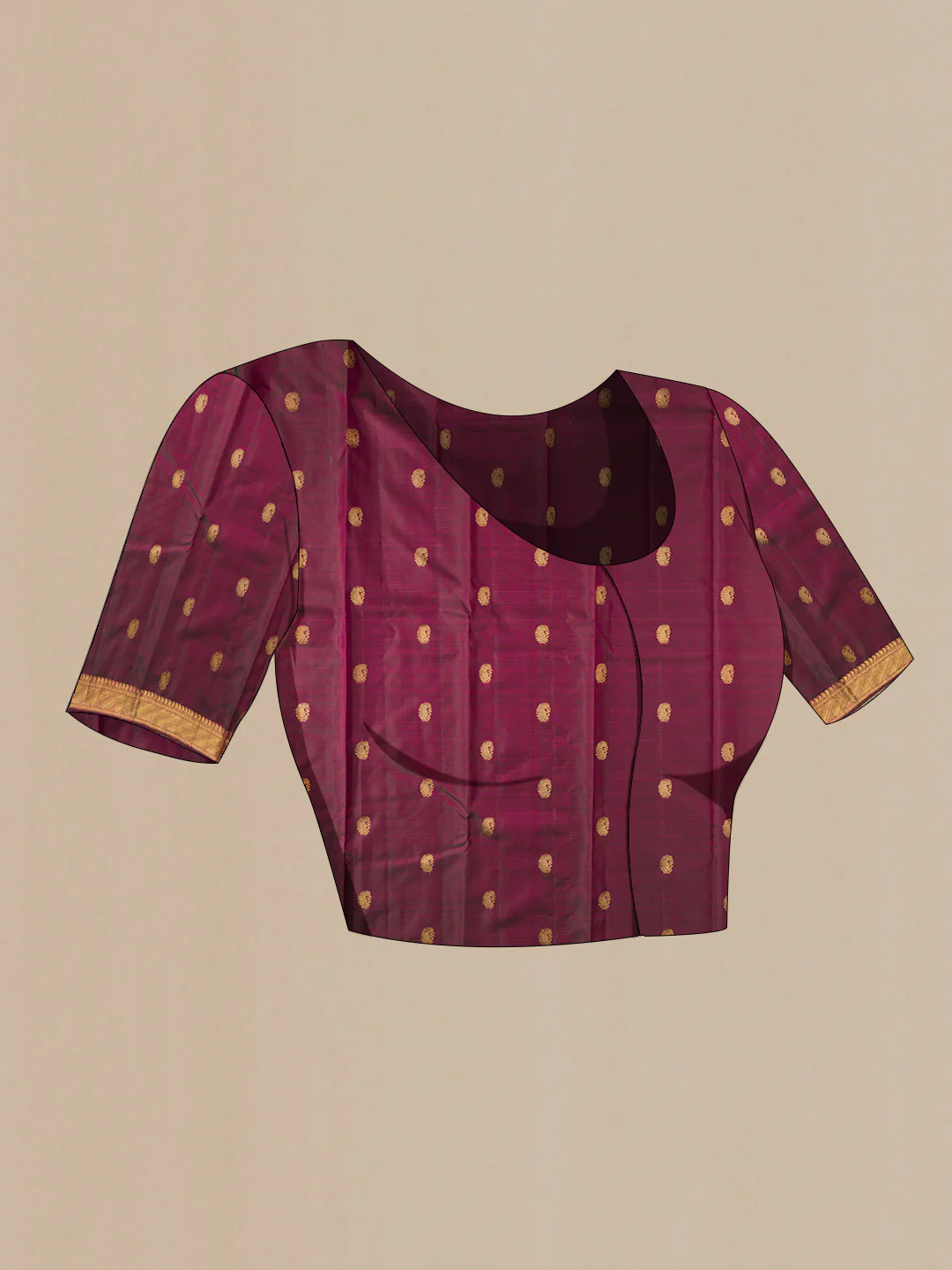 Pure Silk Pure Zari Purple Kanchipuram Saree - Image 5