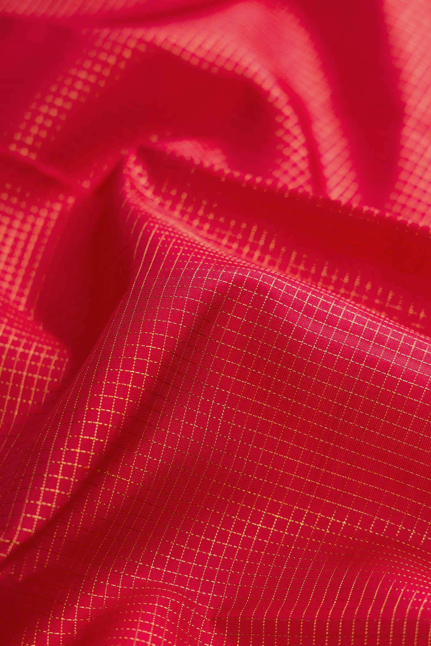 Pure Silk Pure Zari Red Dual Tone Kanjivaram Saree - Image 2