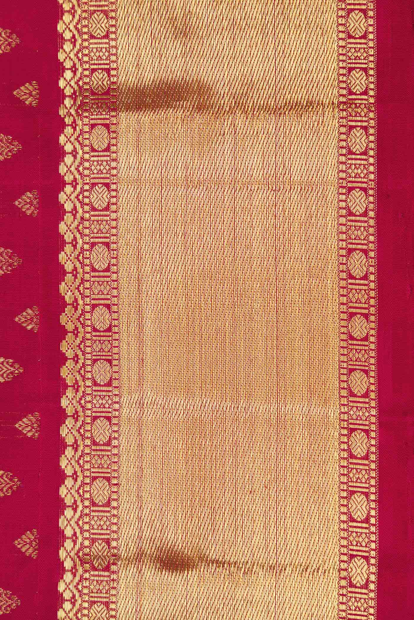 Pure Silk Pure Zari Red Dual Tone Kanjivaram Saree - Image 3