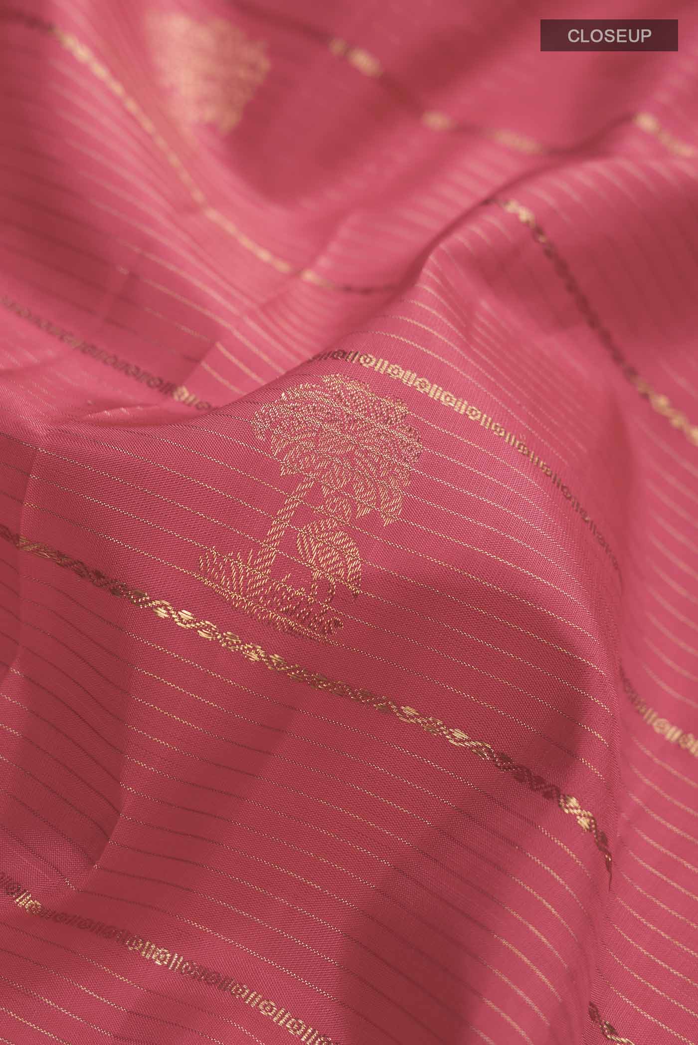 Pure Silk Pure Zari Red Kanchipuram Saree - Image 2