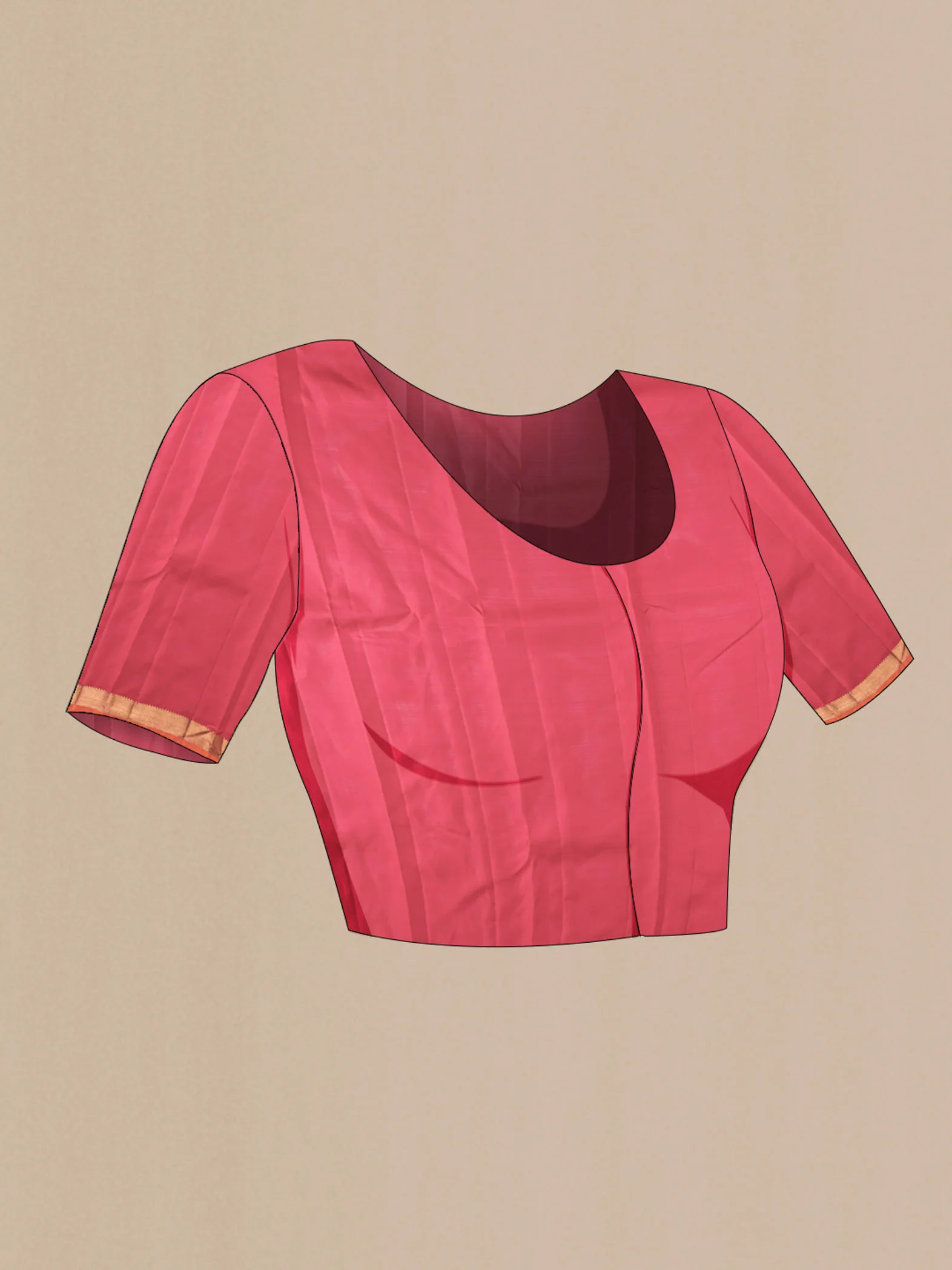 Pure Silk Pure Zari Red Kanchipuram Saree - Image 5