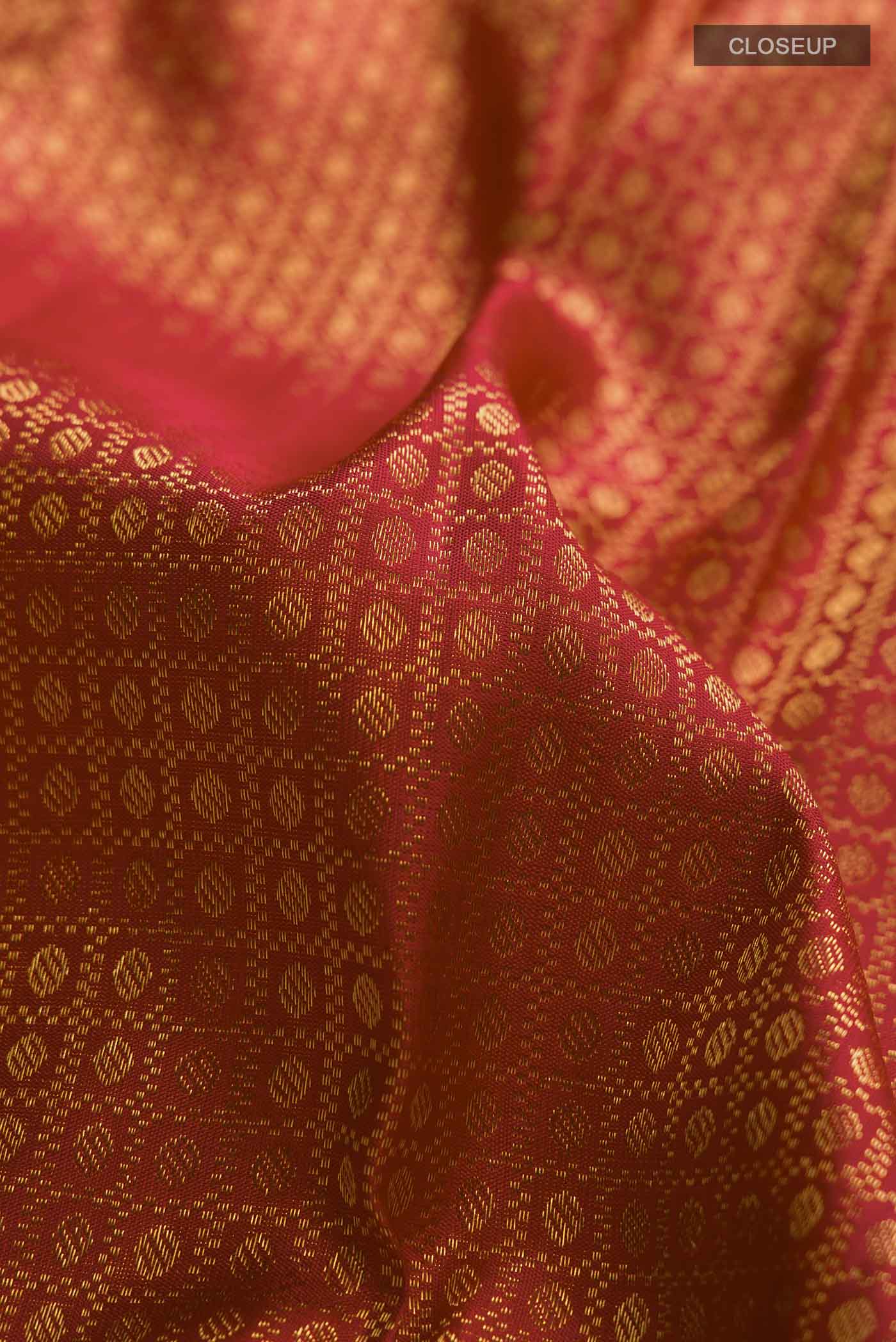 Pure Silk Pure Zari Red Kanchipuram Saree - Image 2