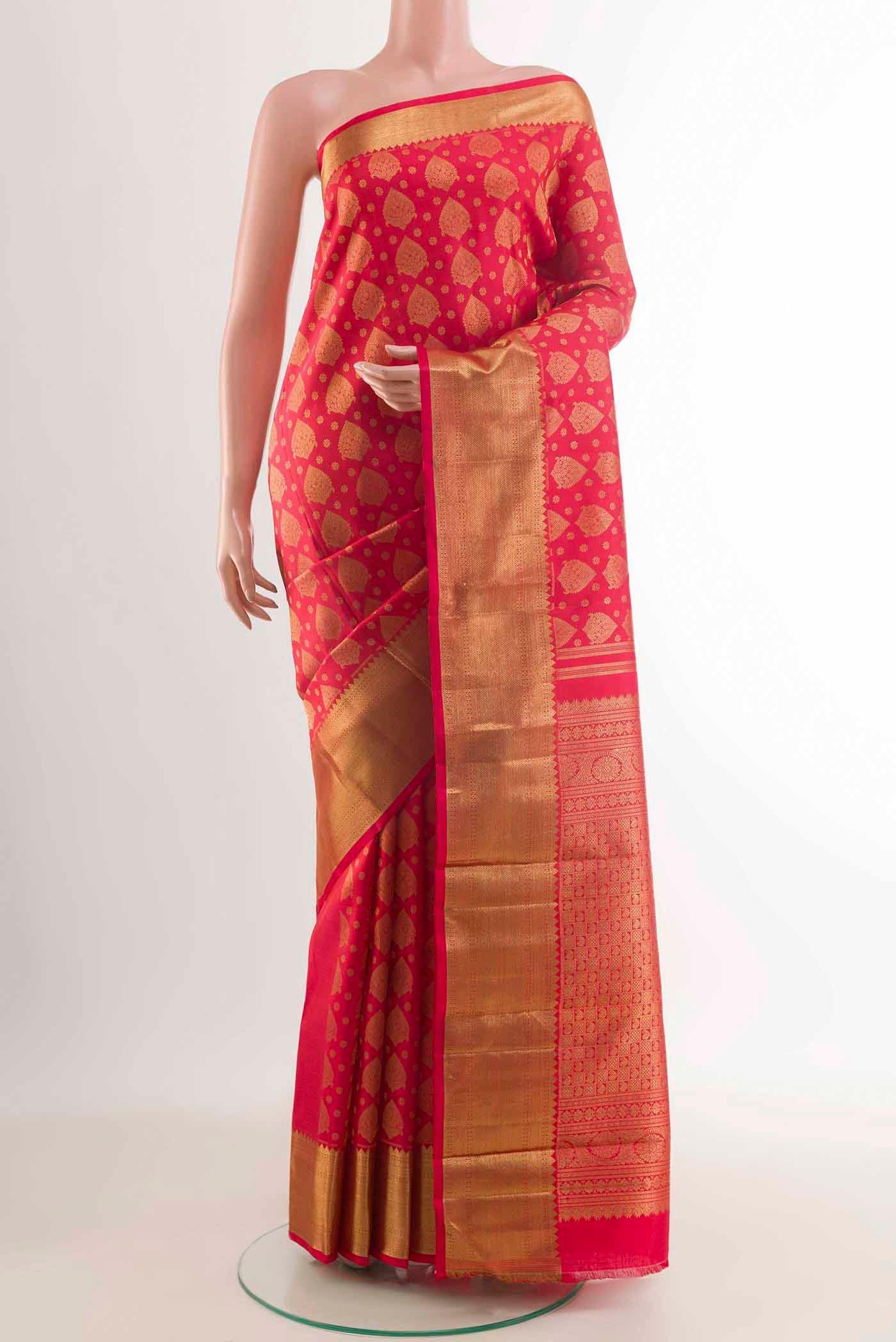 Pure Silk Pure Zari Red Kanjivaram Saree