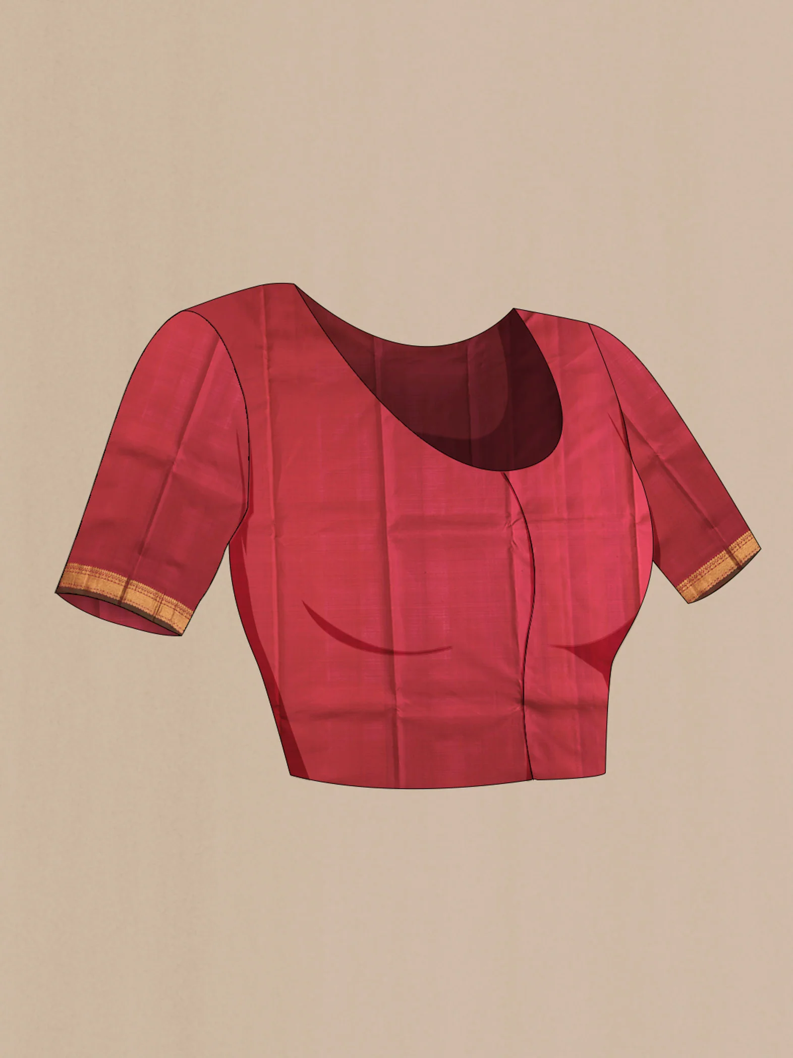 Pure Silk Pure Zari Red Kanchipuram Saree - Image 5