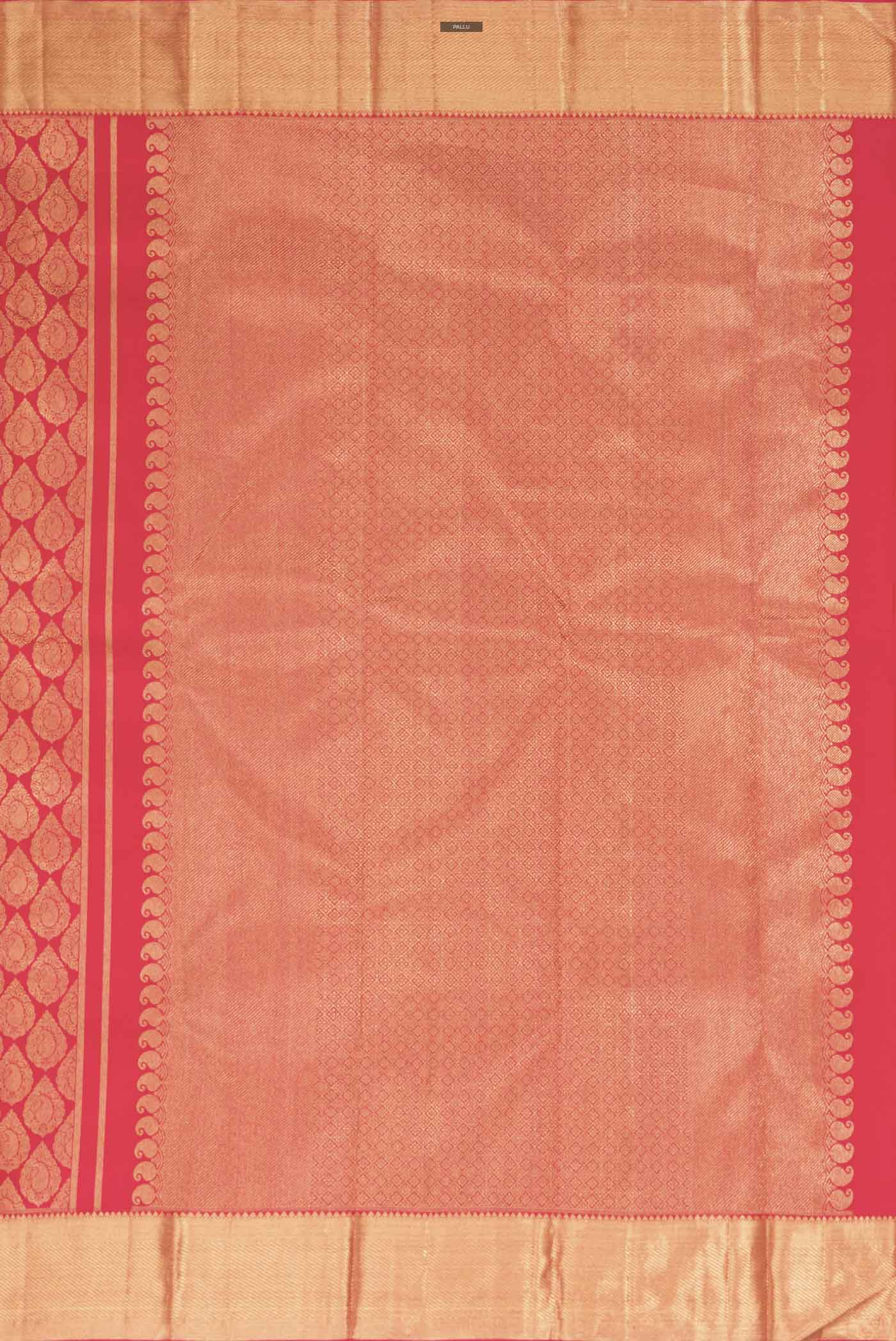 Pure Silk Pure Zari Red with Pink Color Kanjivaram Saree - Image 7