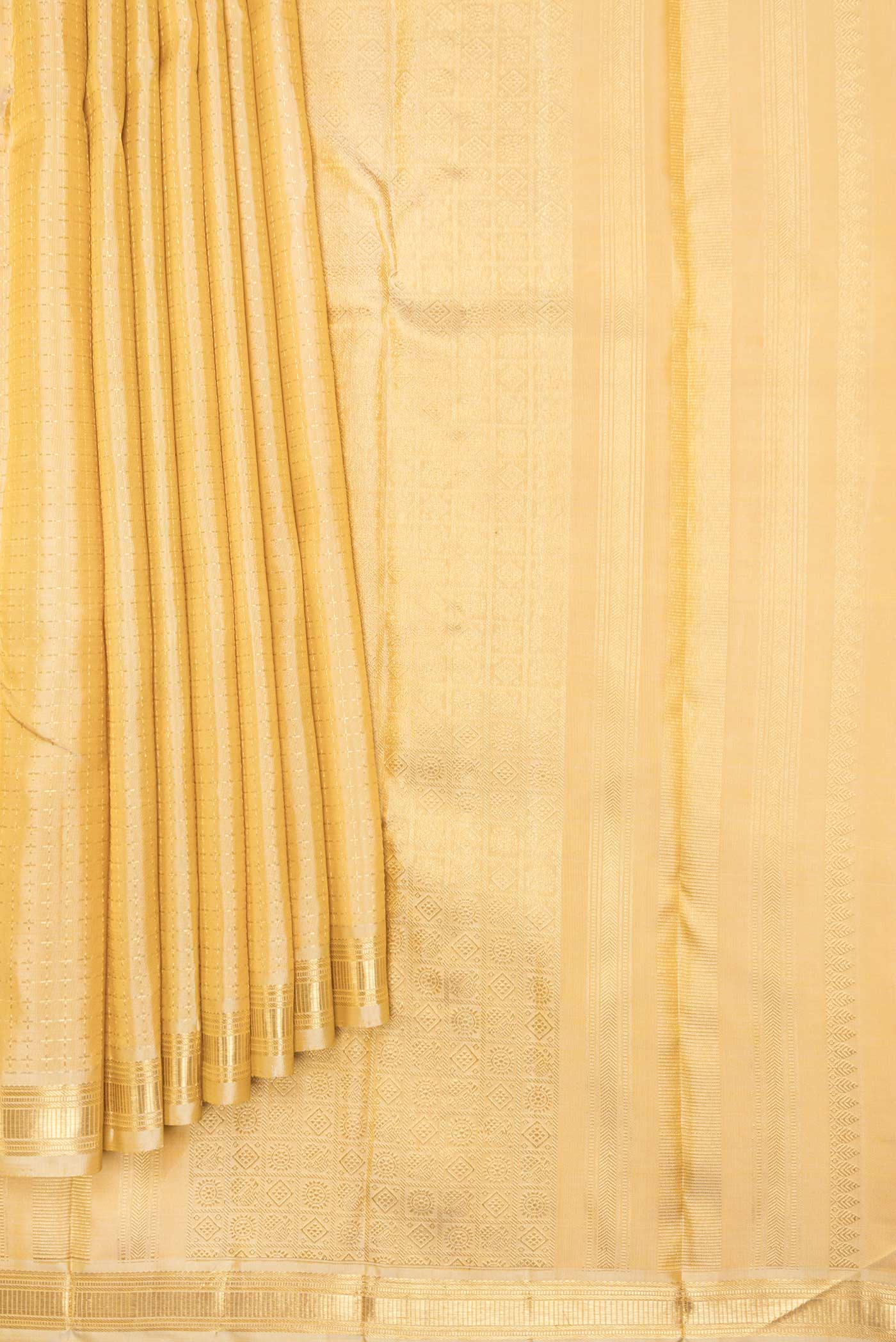 Pure Silk Pure Zari Sandal Dual Tone Kanchipuram Saree - Image 4
