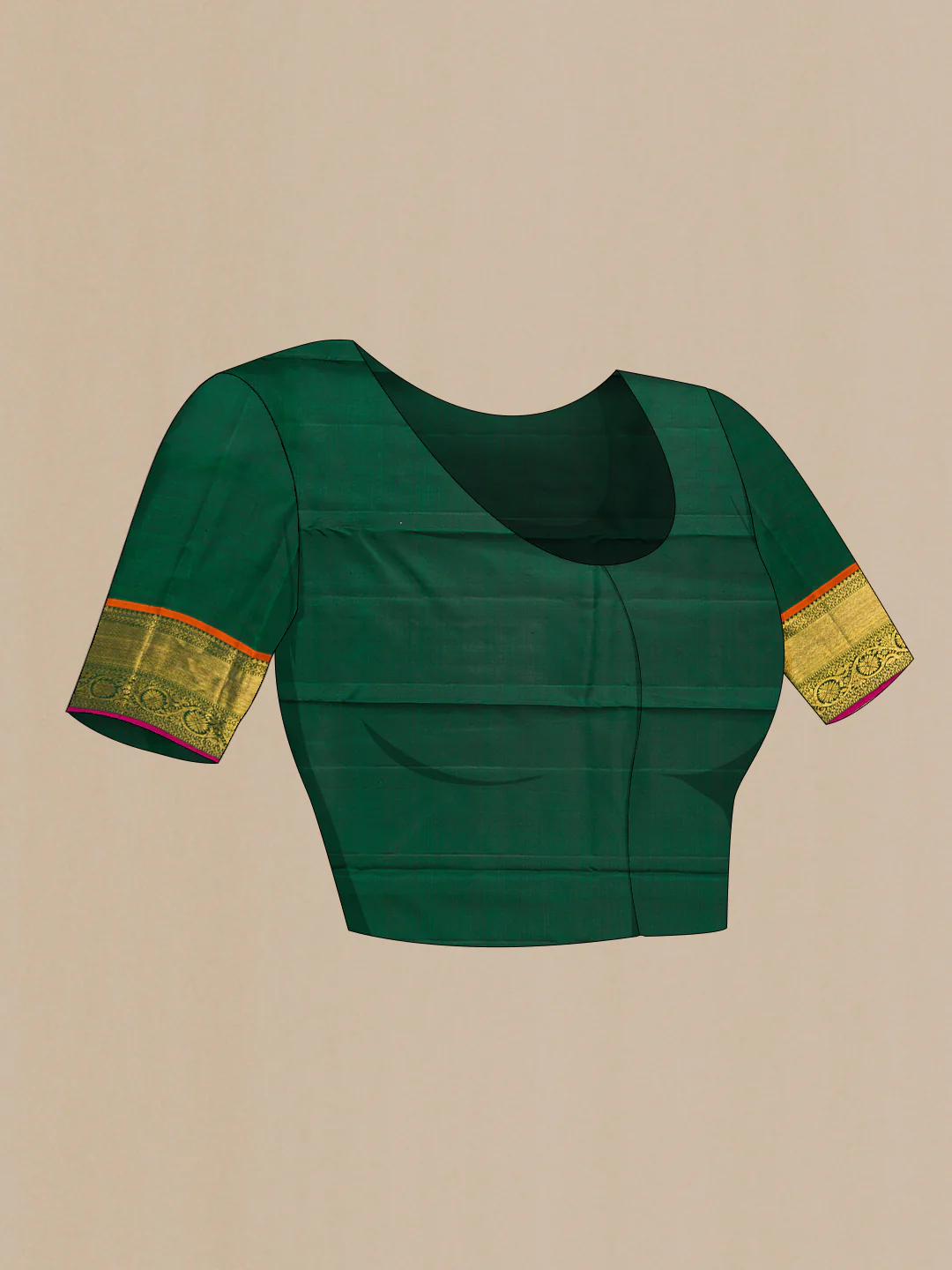 Pure Silk Pure Zari Sea Green Dual Tone Kanjivaram Saree - Image 5